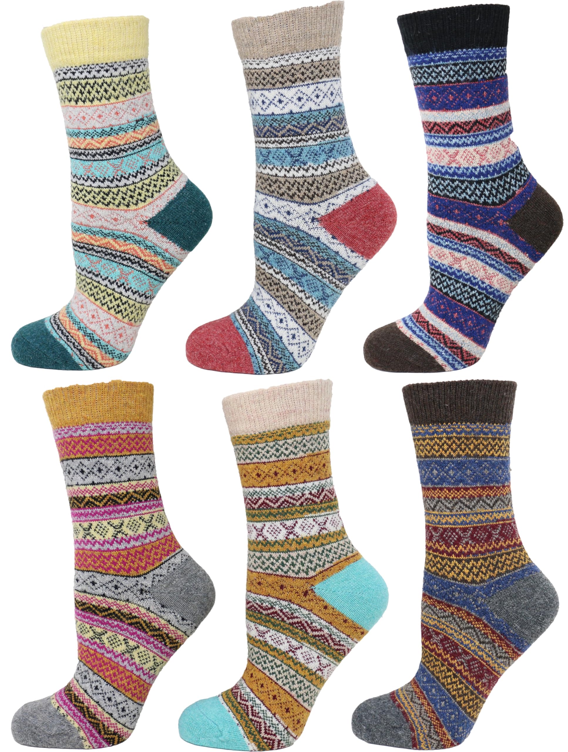 KMystic Women's 6-Pack Hiking Trail Socks - Moisture Wicking & Cushioned for Outdoor Adventures, Camping & Backpacking