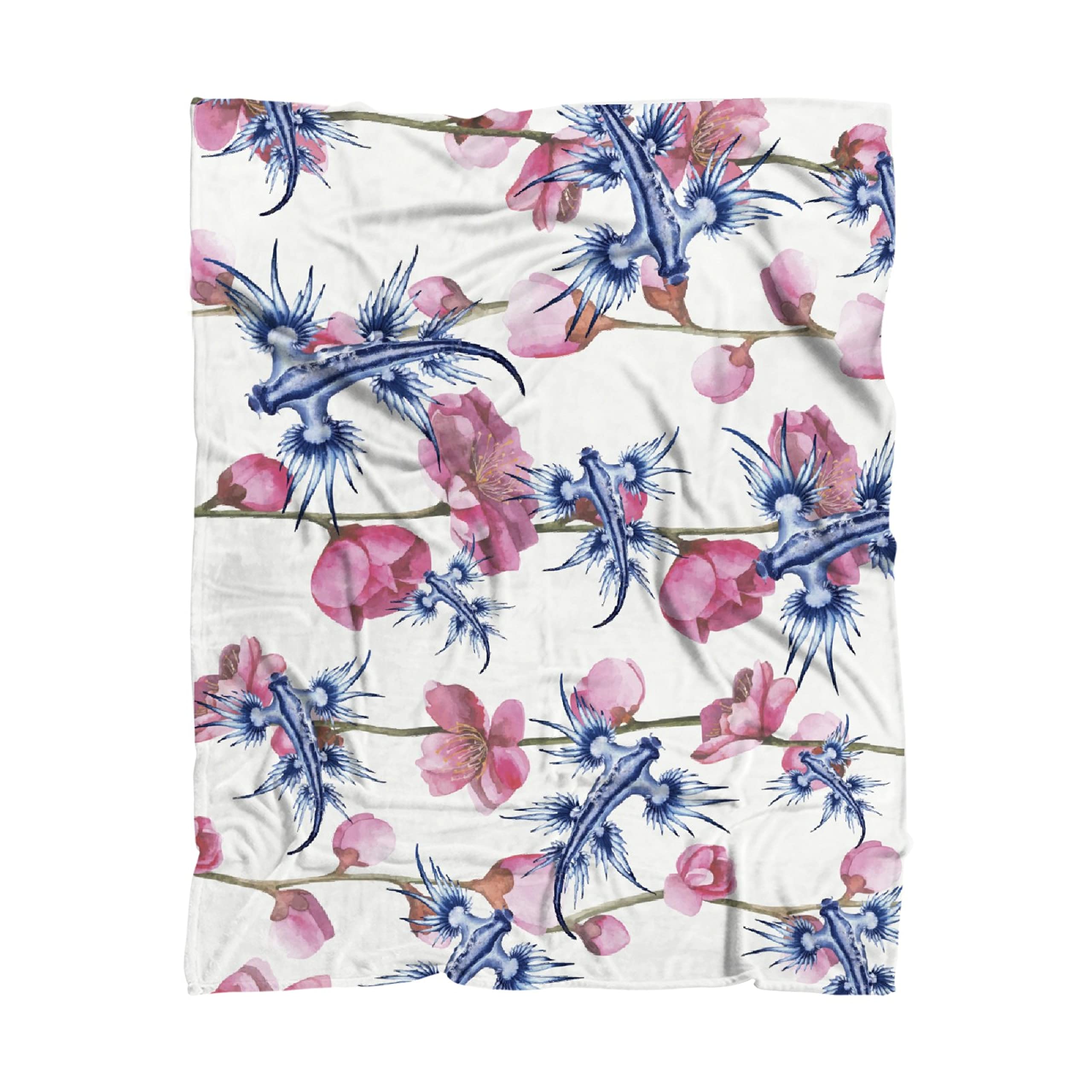 Glaucus Atlanticus Fleece Blanket - Soft & Warm Throw for Kids, Girls, Adults - 50x40 Inch Cozy Flannel Blanket for Sofa, Couch & Bed - Perfect Birthday Gift for All Ages (Home Decor, Movie Nights, Camping)