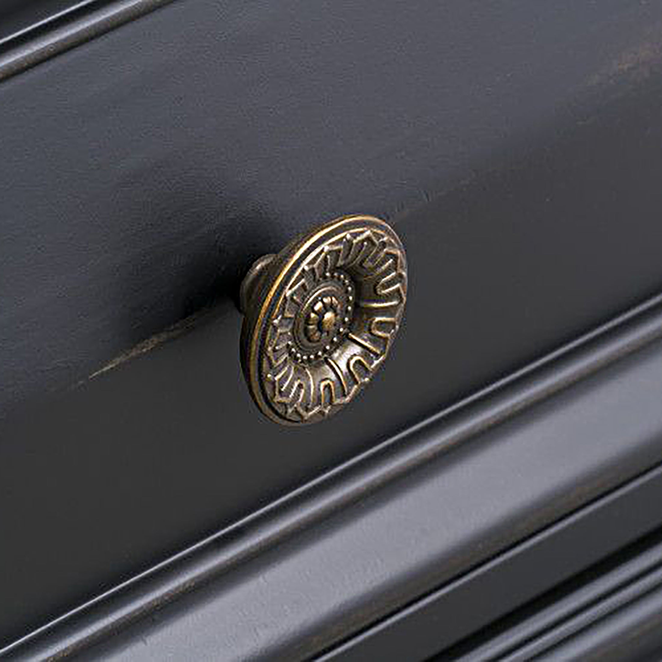 Vintage Black 2-Drawer Nightstand - Solid Wood Bedside Table for Bedroom, Living Room & Guest Room - Classic Storage Cabinet with Smooth Gliding Drawers