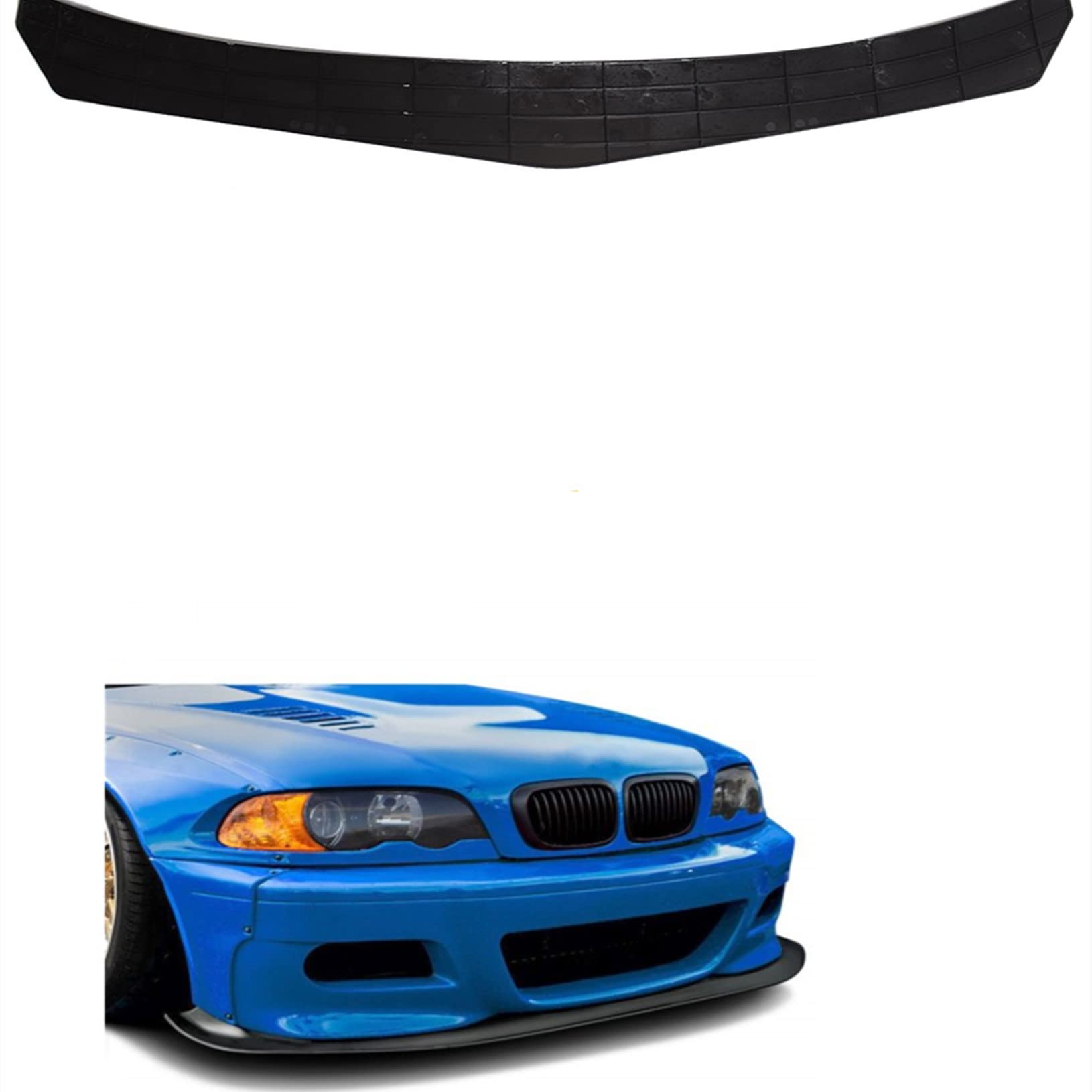 LABLT Universal Front Bumper Lip Body Kit - Carbon Fiber Look ABS Front Spoiler, Black Glossy Chin Splitter for Enhanced Aerodynamics & Style | Perfect for Car Enthusiasts & Street Racing