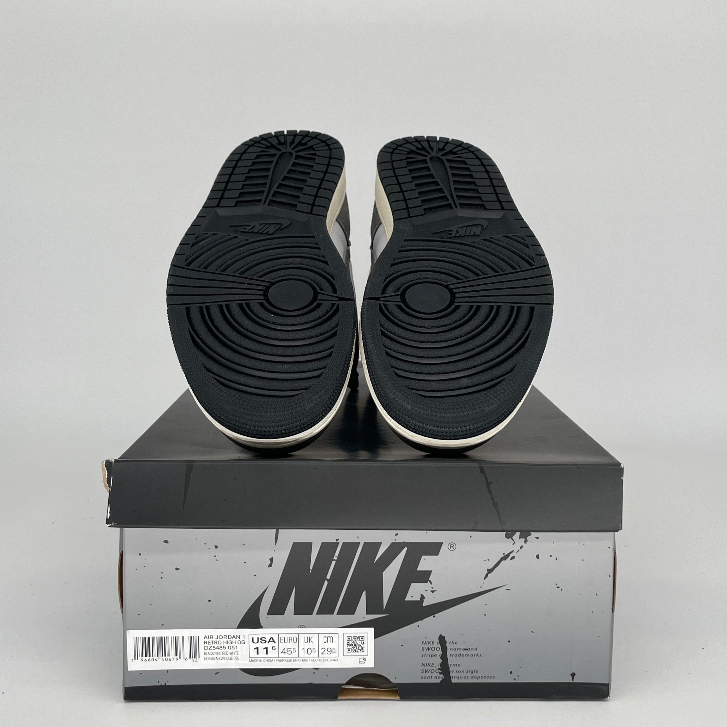 Air Jordan 1 Washed Black Men's Basketball Shoes Size 11.5 - DZ5485-051 | Retro High-Top Sneakers for Streetwear & Casual Outfits