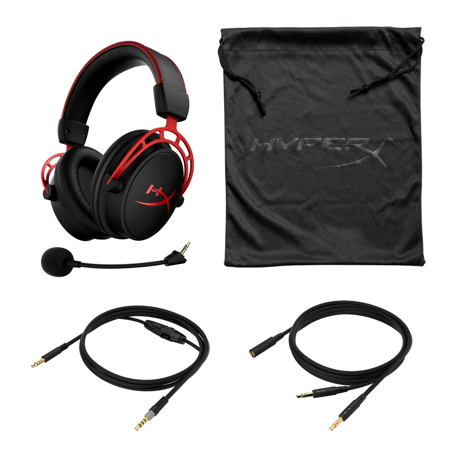HyperX Cloud Alpha Gaming Headset - Pro Wired Headphones with Dual Chamber Drivers for PC, PS4, Xbox One - Comfortable Memory Foam Ear Cushions for Long Gaming Sessions