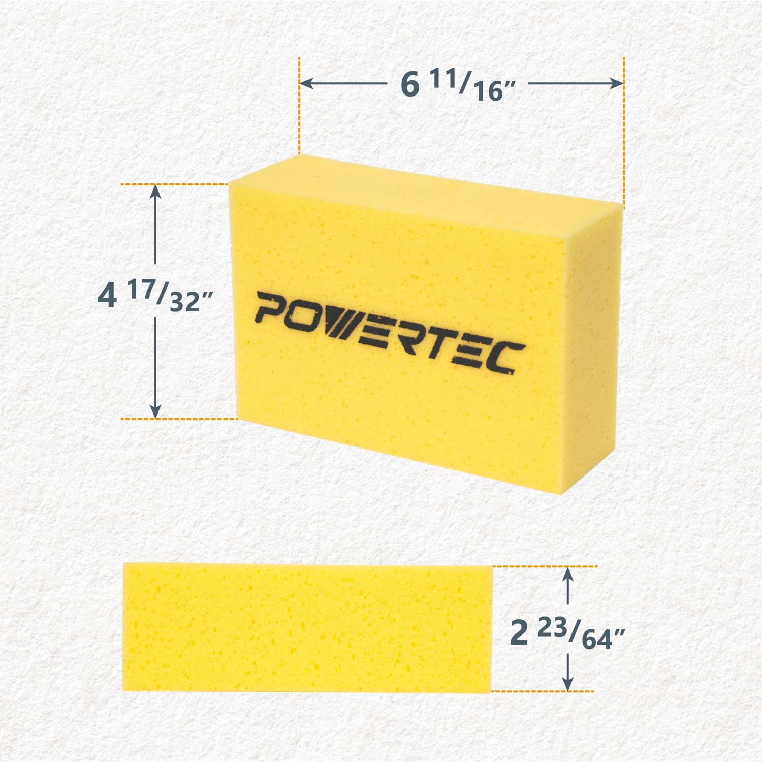 POWERTEC Large Square Grout Sponge 4-Pack - Professional Tile Grout Removal & Cleaning Sponge for Floors, Kitchen, Bathroom - Heavy Duty Absorbent Multi-Purpose Cleaning Tool (72106) - Perfect for DIY Home Renovation, Tile Installation and Deep Cleaning Projects