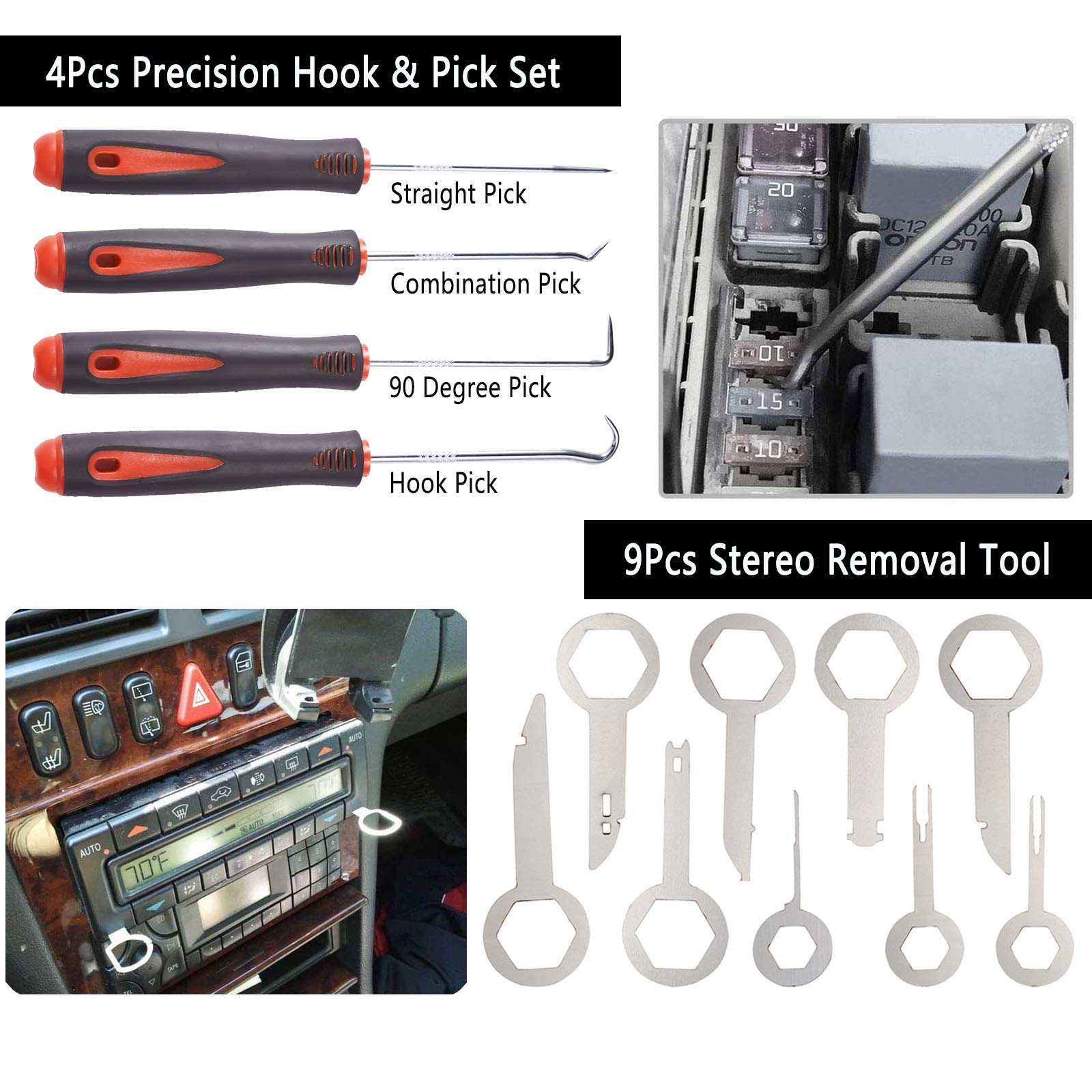 268-Piece Auto Trim Removal Tool Kit - Car Door Panel, Radio, Stereo & Terminal Pry Tool Set with Clip Pliers & Fastener Remover - Includes Storage Bag for Easy Organization - Perfect for DIY Car Repairs & Interior Upgrades