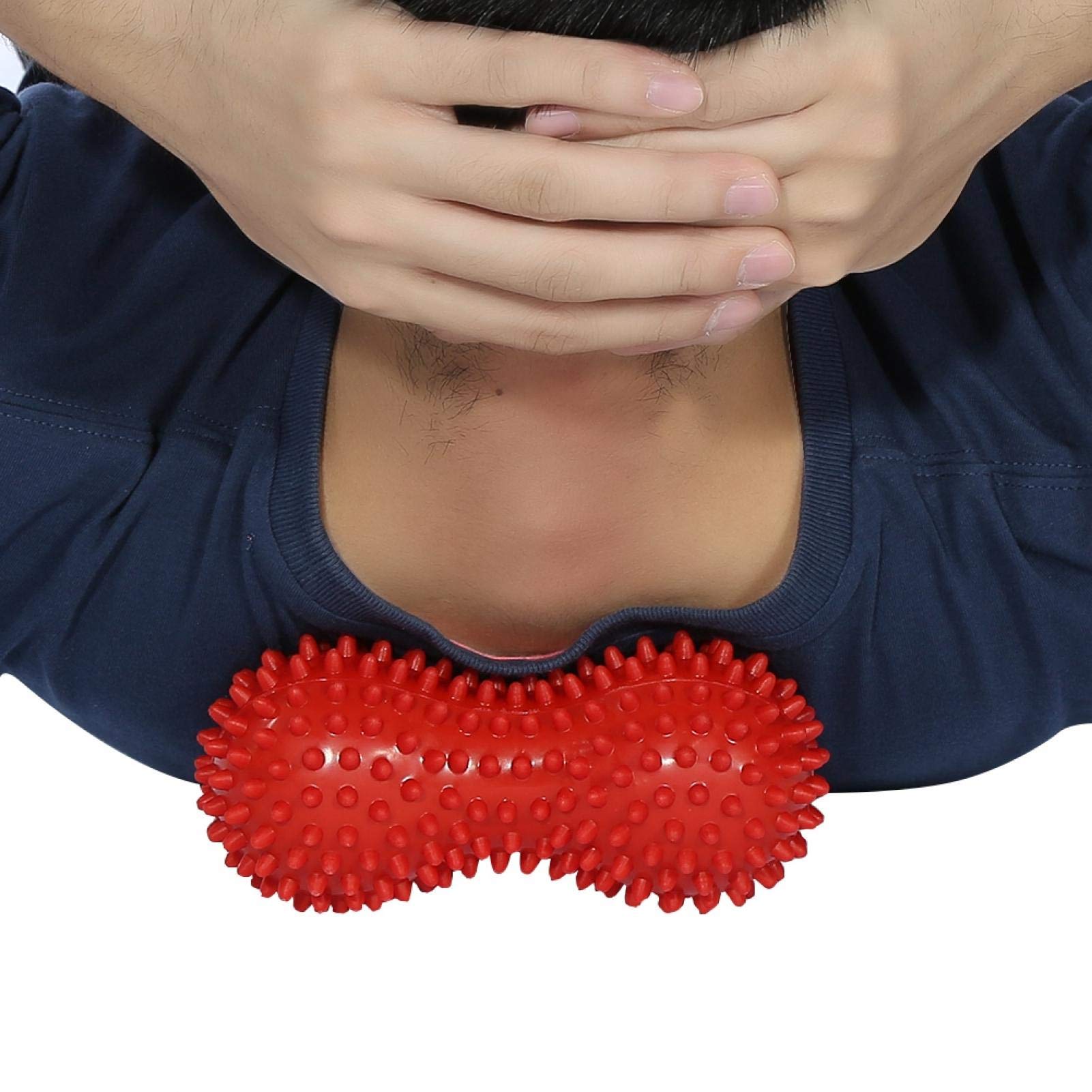 Agatige Double Peanut Massage Lacrosse Ball - Spiky Therapy Ball for Deep Tissue Massage, Muscle Pain Relief, Yoga & Recovery - Perfect for Leg, Back, Shoulder Tension Release - Ideal for Athletes, Office Workers & Post-Workout Recovery