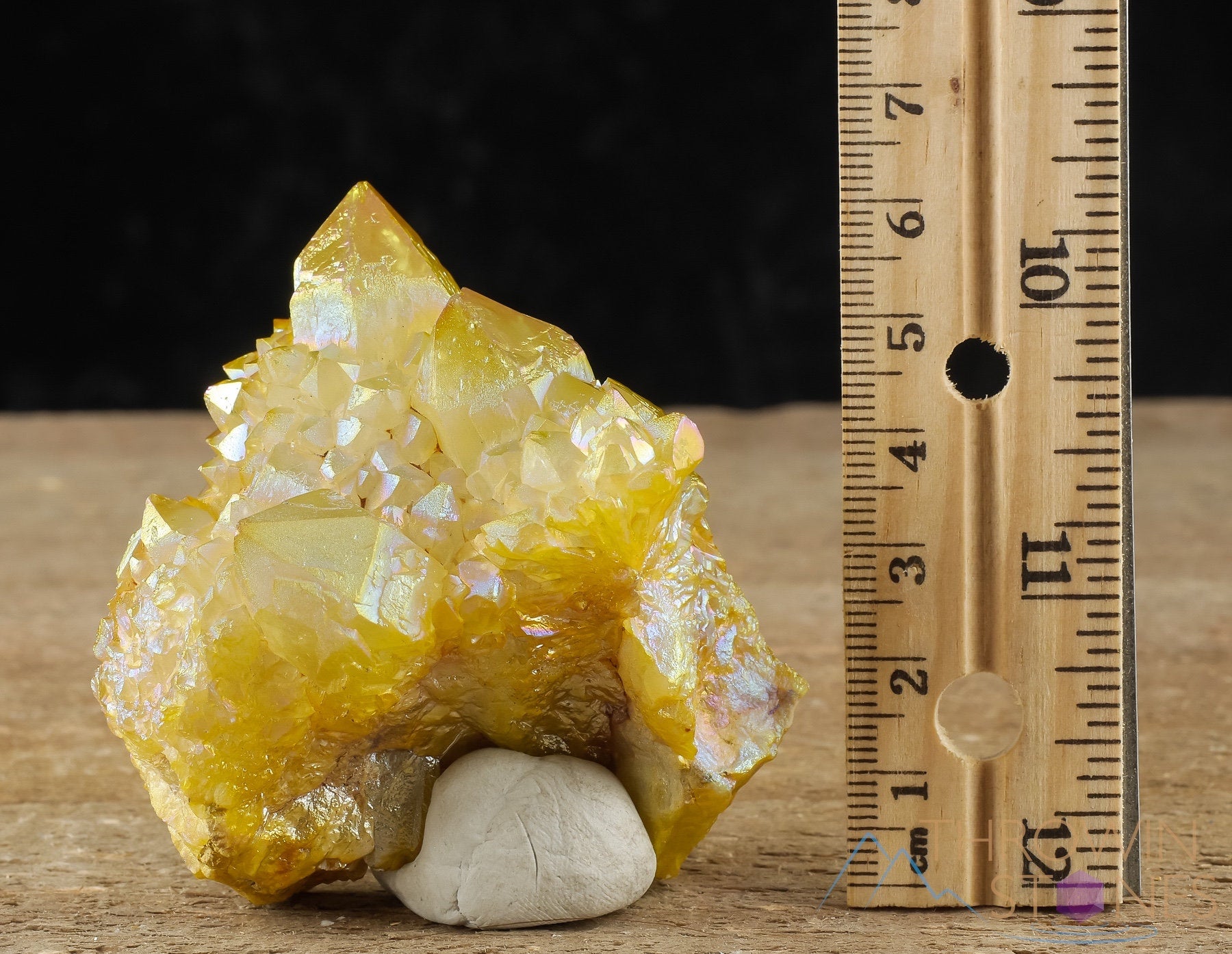 Rainbow Aura Quartz Crystal Cluster - Sunshine Yellow Spirit Quartz for Healing & Meditation | Natural Crystal Decor R0519 | Perfect for Home Decor, Yoga Spaces & Spiritual Gifts