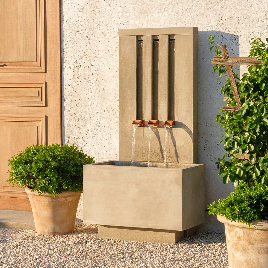 Campania International Mondrian Tall Outdoor Garden Fountain - Modern Water Feature for Patio, Yard, and Landscape Decor