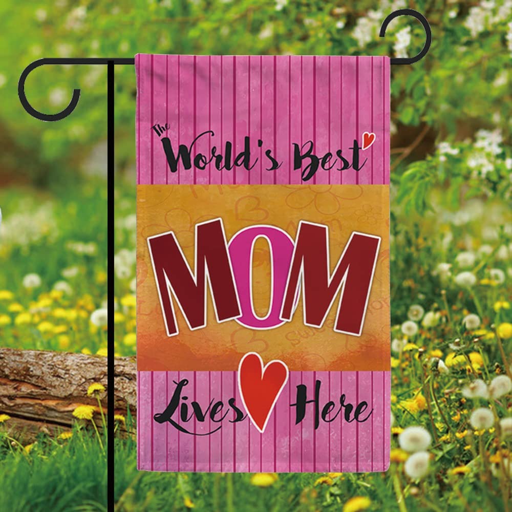 Best Mom Ever - Double-Sided Mothers Day Garden Flag 12.5x18 Inch - Outdoor Yard Decoration for Front Porch, Lawn & Garden Celebrations