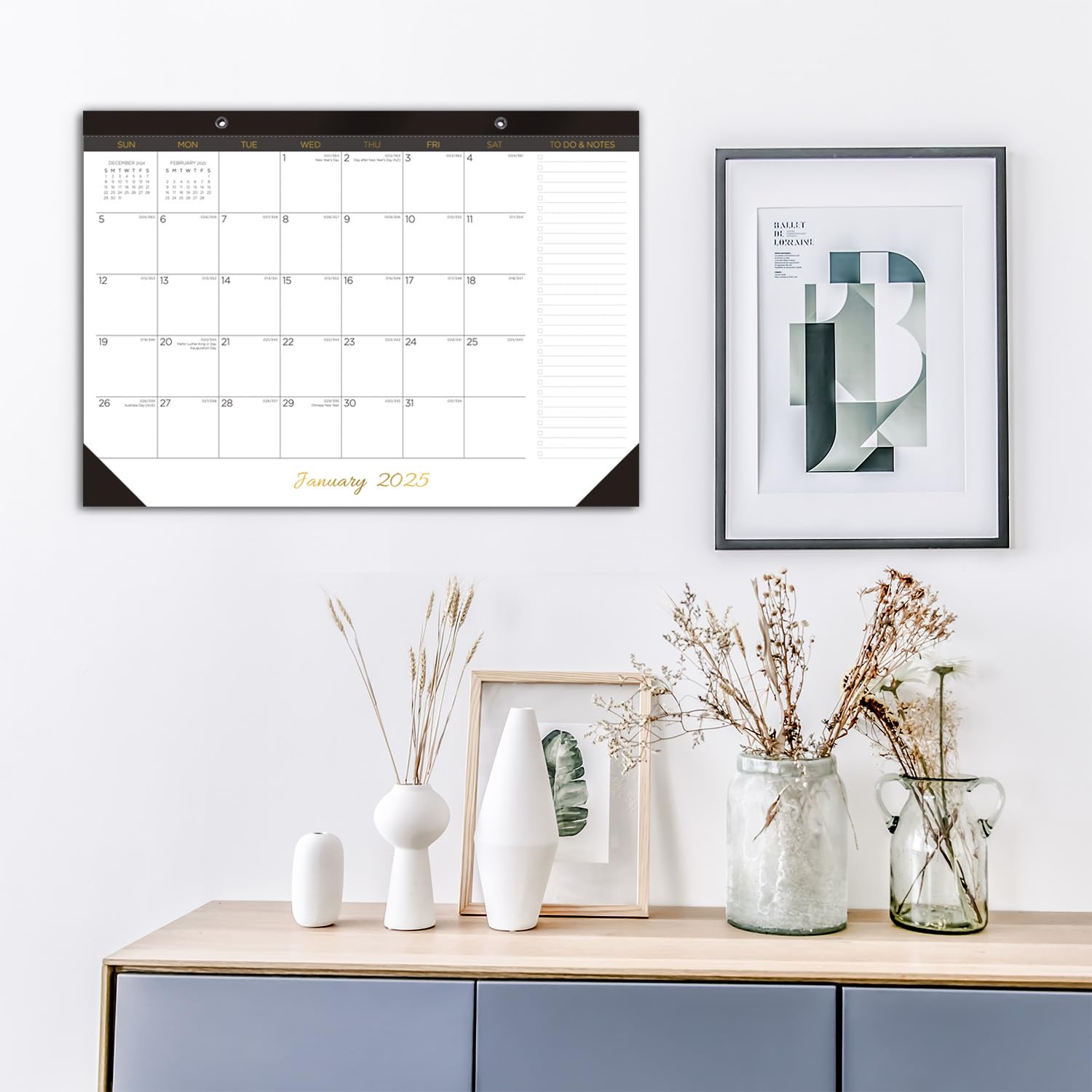 2025 Desk Calendar - 12 Month Large Planner from January to December 2025 | 17
