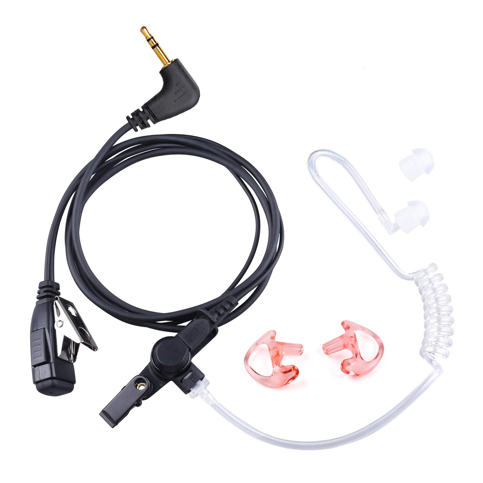 COMMIXC Covert Walkie Talkie Earpiece - 2.5mm 1-Pin Air Acoustic Tube Headset with PTT Mic for Motorola Talkabout Radios | Discreet Communication for Security, Event Staff & Outdoor Adventures