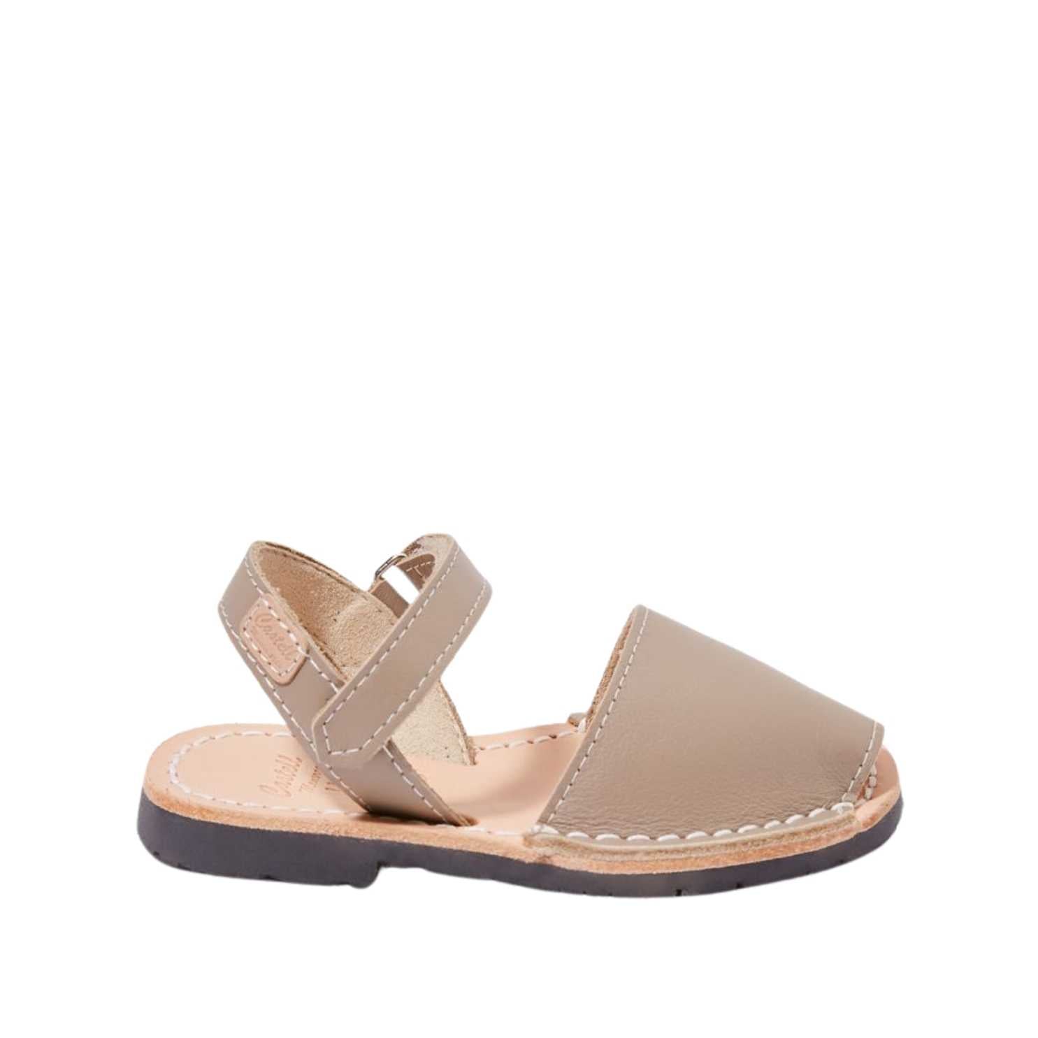 IKER 1002 Ciervo Kids' Plain Leather Menorcan Sandals - Comfortable & Stylish for Beach, Summer & Casual Outings