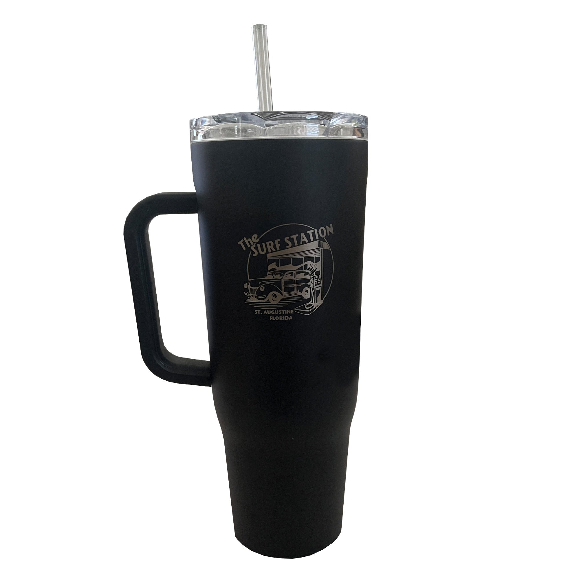 Corkcicle x Surf Station Cruiser 40oz Stainless Steel Tumbler with Lid - Matte Black - Insulated Travel Mug for Coffee, Tea & Cold Drinks - Perfect for Beach, Office & Outdoor Adventures