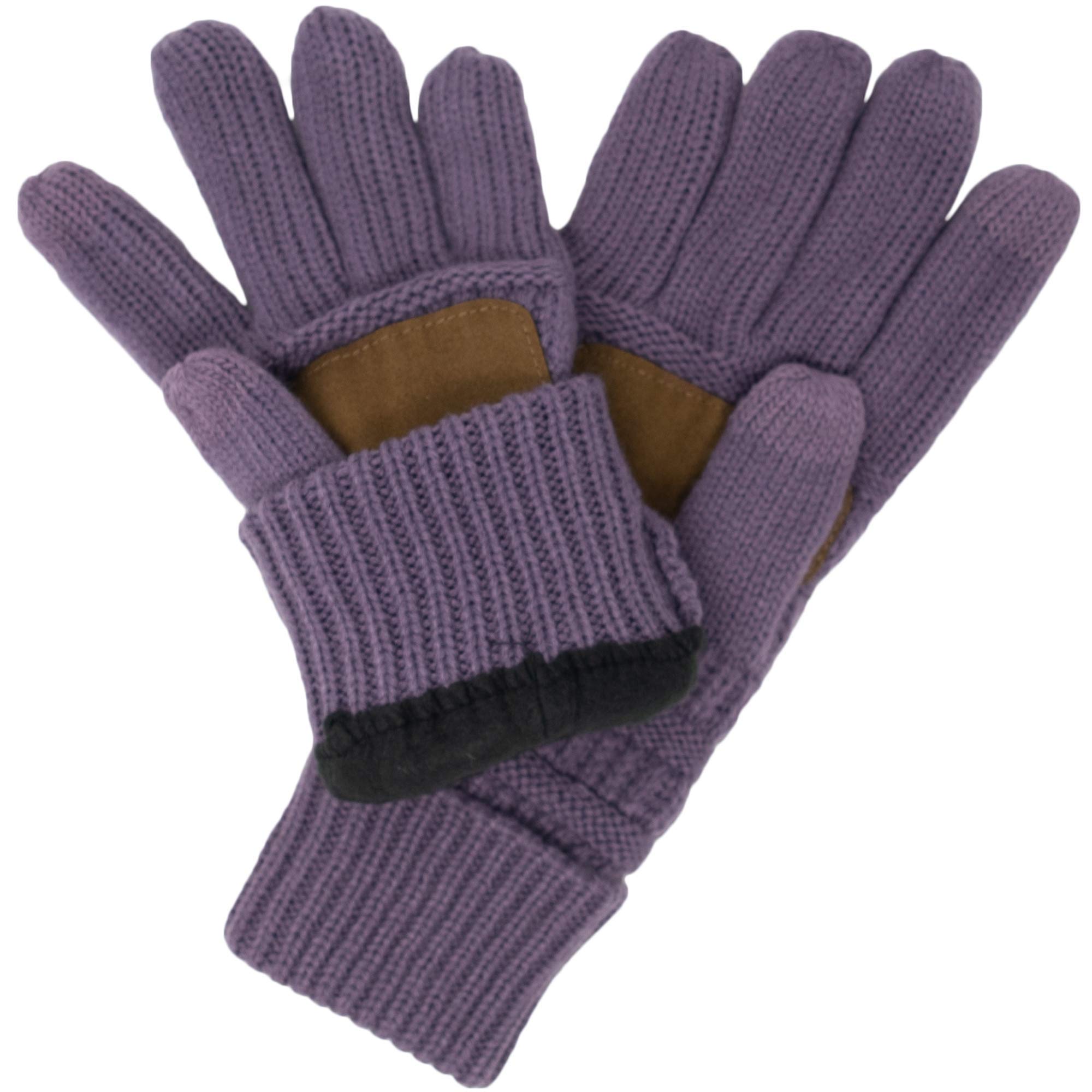 Funky Junque Matching 3-Piece Winter Set - Oversized Beanie, Texting Gloves & Scarf in Violet | Cozy Outfit for Women, Cold Weather Accessories, Gift Idea for Her | Perfect for Snow Days, Outdoor Activities & Fashion Statement