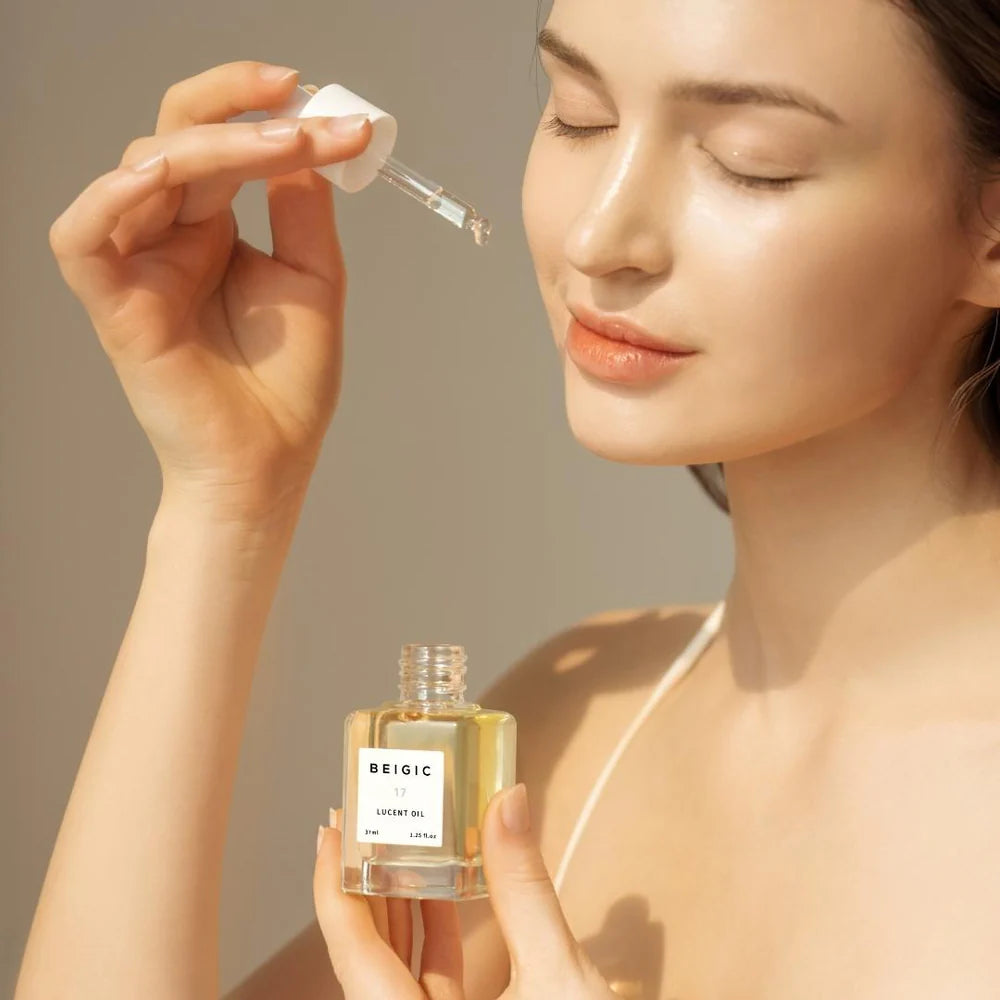 BEIGIC Lucent Oil 37ml - Natural Face Moisturizer for Glowing Skin | Hydrating & Nourishing Facial Oil for Day & Night Use | Perfect for Dry, Sensitive & Mature Skin Care Routine