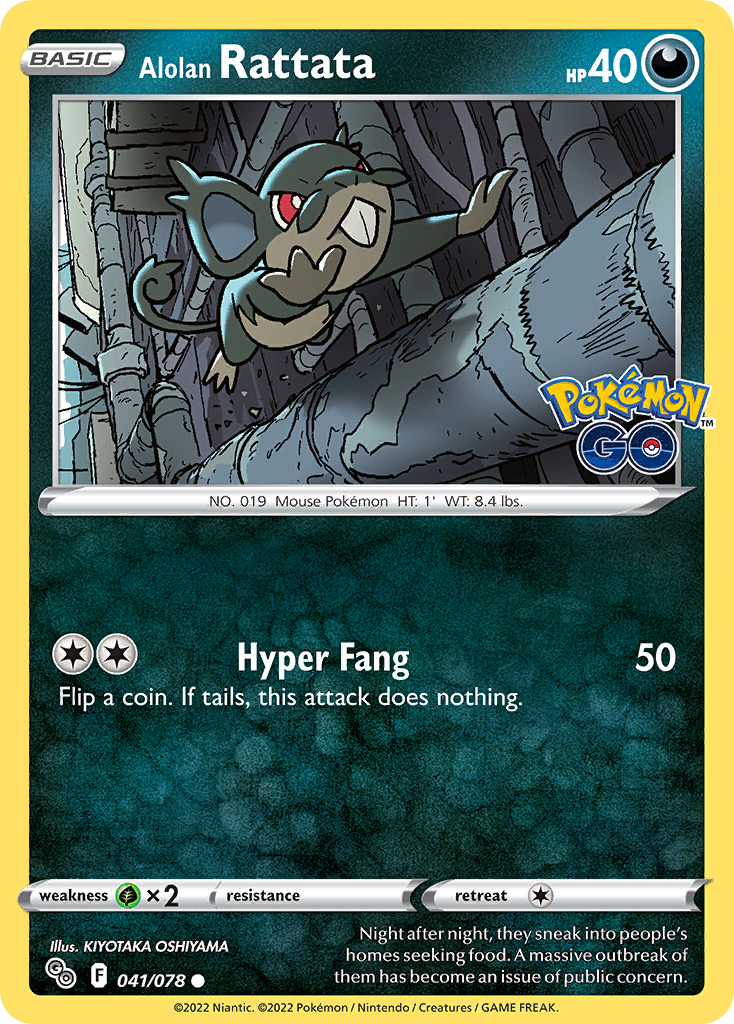 Alolan Rattata 041/078 Pokemon Card - Rare Collectible for Trading Card Game (TCG) Enthusiasts | Perfect for Battles, Collections & Gifts