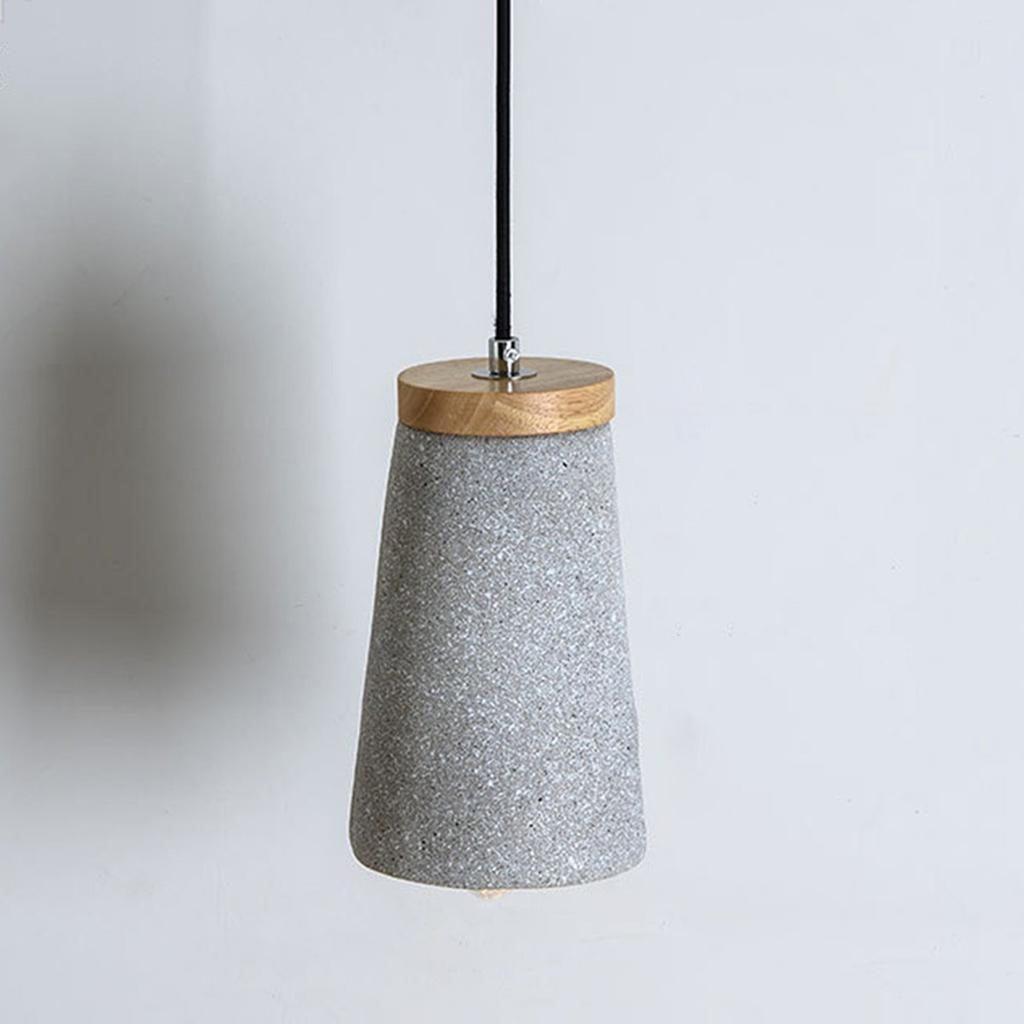 Modern Coburg Wood & Cement Pendant Light - Industrial Farmhouse Ceiling Fixture for Kitchen Island, Dining Room, or Living Room Decor