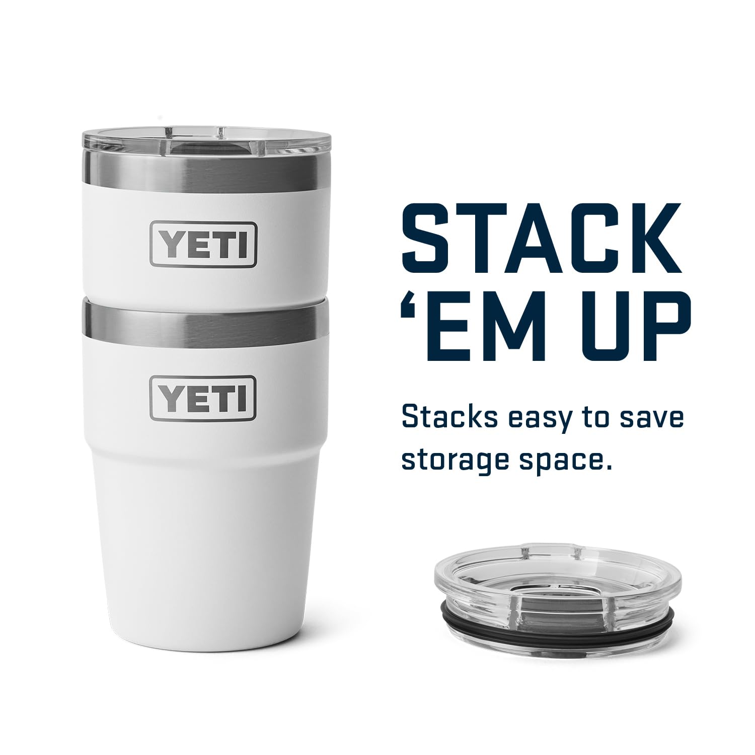 YETI Rambler 16 oz Stackable Tumbler - Vacuum Insulated Stainless Steel Travel Mug with MagSlider Lid - Perfect for Coffee, Tea & Cold Drinks at Home, Office or Outdoors