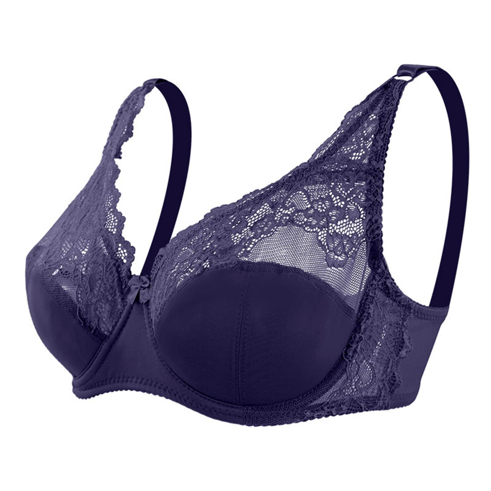 Sexy Plus Size Lace Bralette for Women - Comfortable Wireless Lingerie Bra with Solid Design - Perfect for Sleepwear, Lounge Wear and Intimate Moments