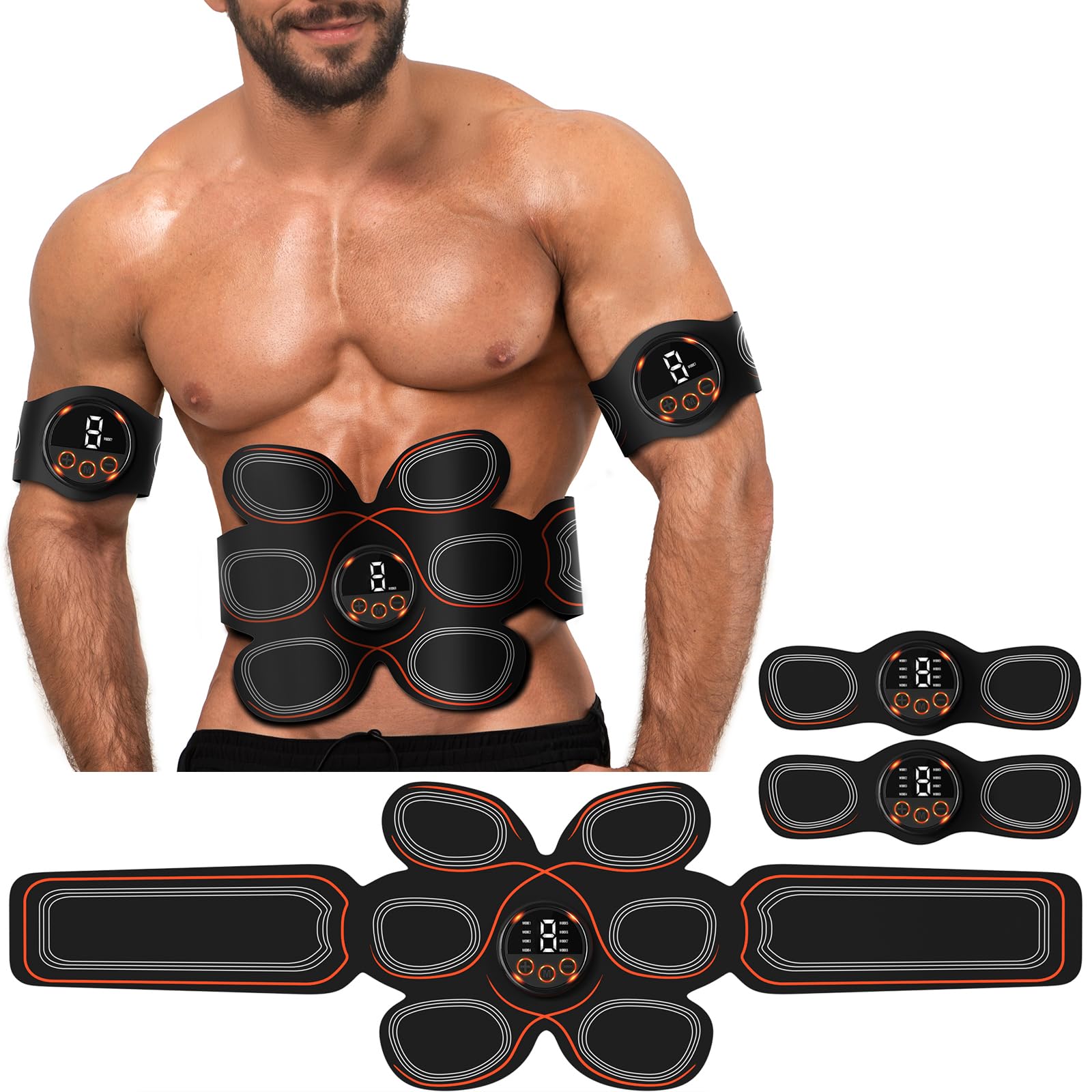 Electric Muscle Stimulator Belt - EMS Fitness Belt for Muscle Toning & Recovery - Perfect for Home Workouts, Physical Therapy & Athletic Training