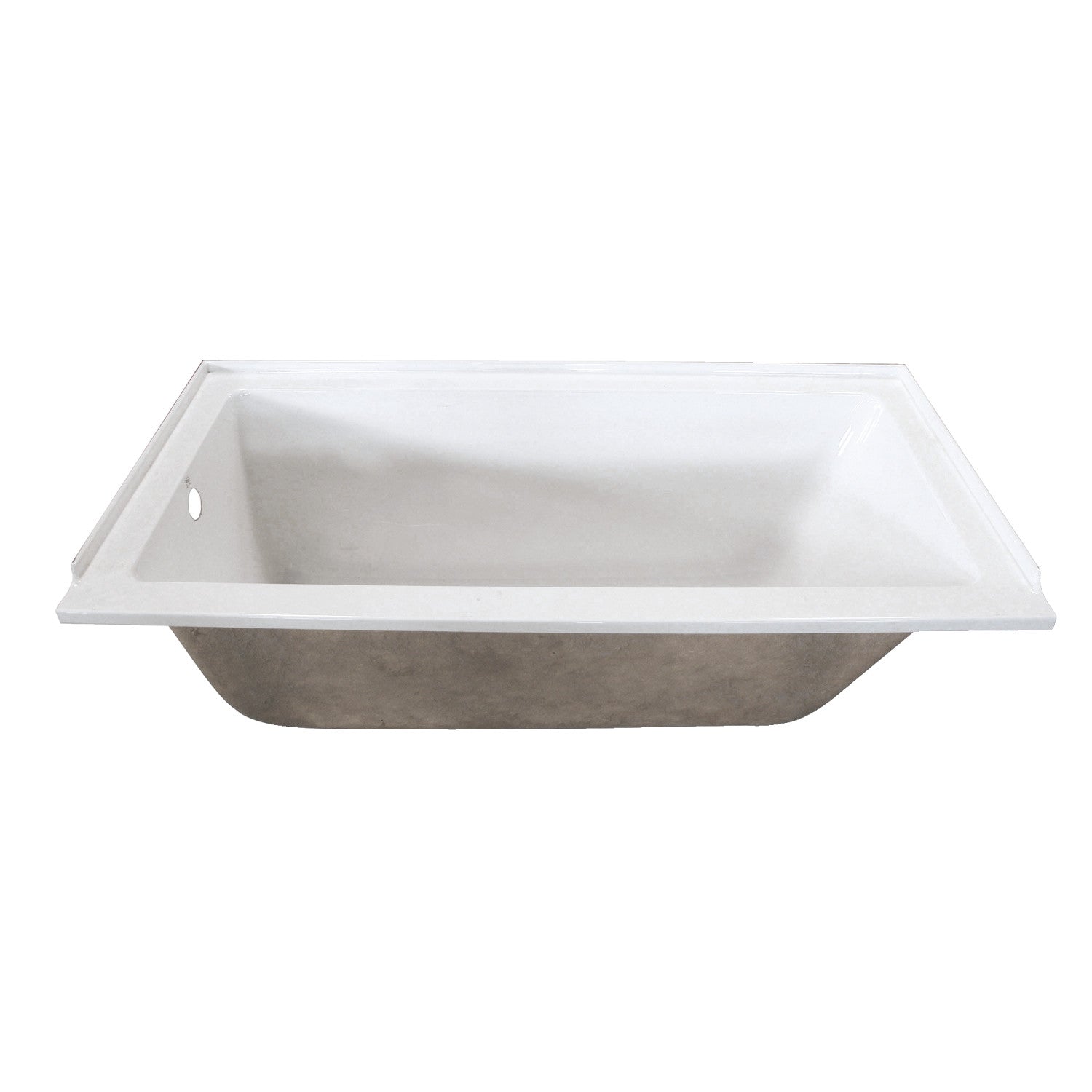 Aqua Eden 60-Inch Acrylic Rectangular Drop-In Bathtub - Left Hand Drain, Glossy White Finish - Perfect for Modern Bathroom Renovations & Spa-Like Relaxation