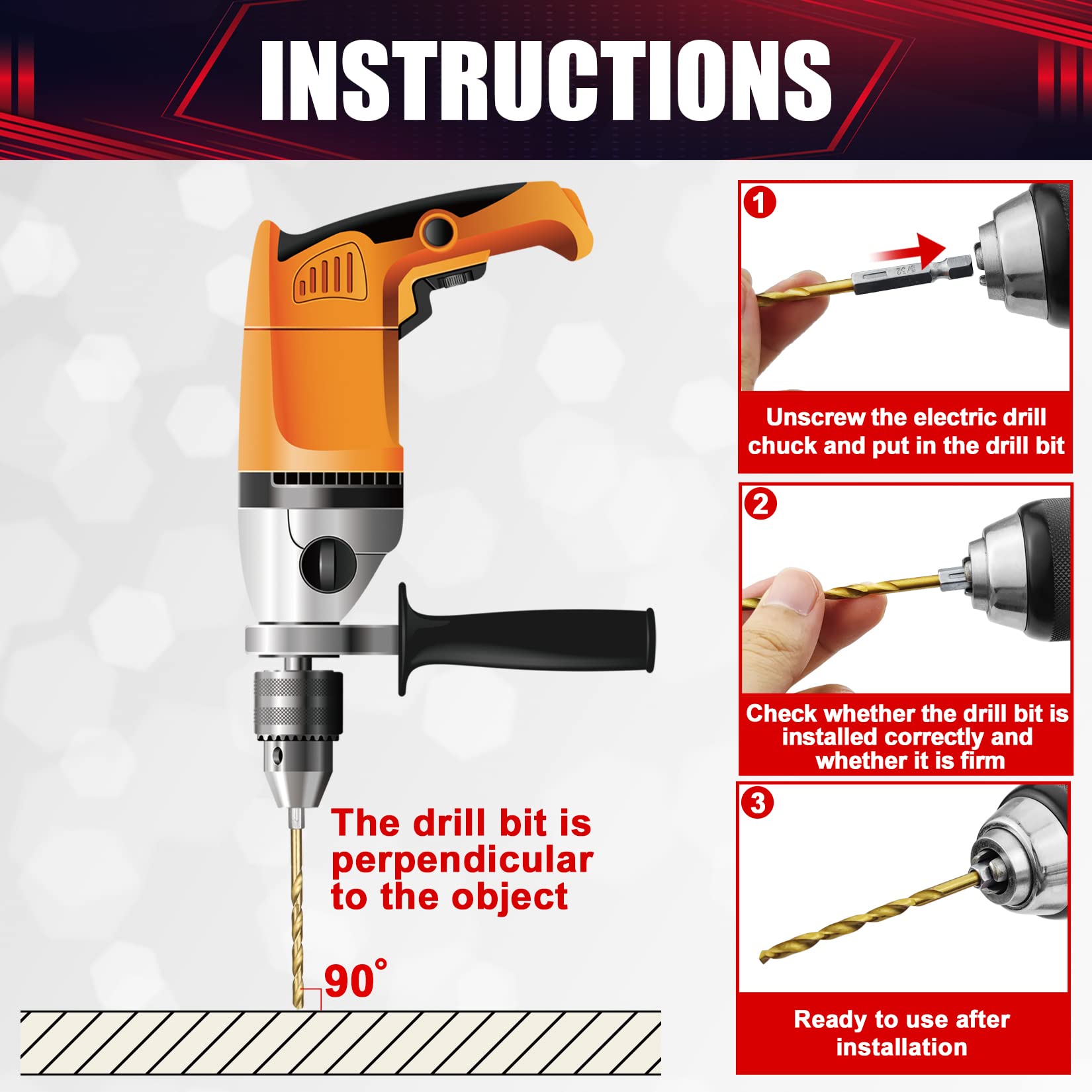 30 Pcs HSS Titanium Drill Bit Set, 1/16