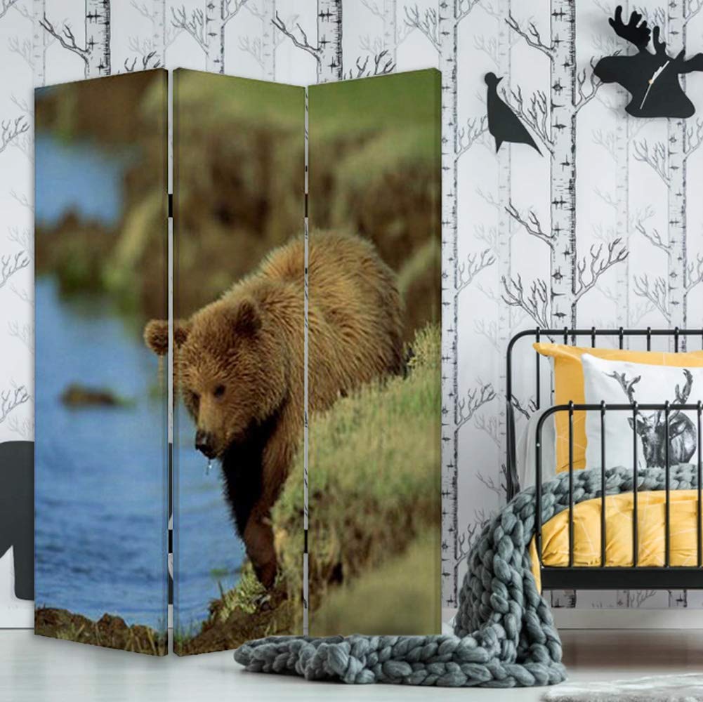 Screen Gems Bear Room Divider - Decorative Folding Partition for Nursery, Kids Room & Play Area - Perfect for Privacy & Space Separation