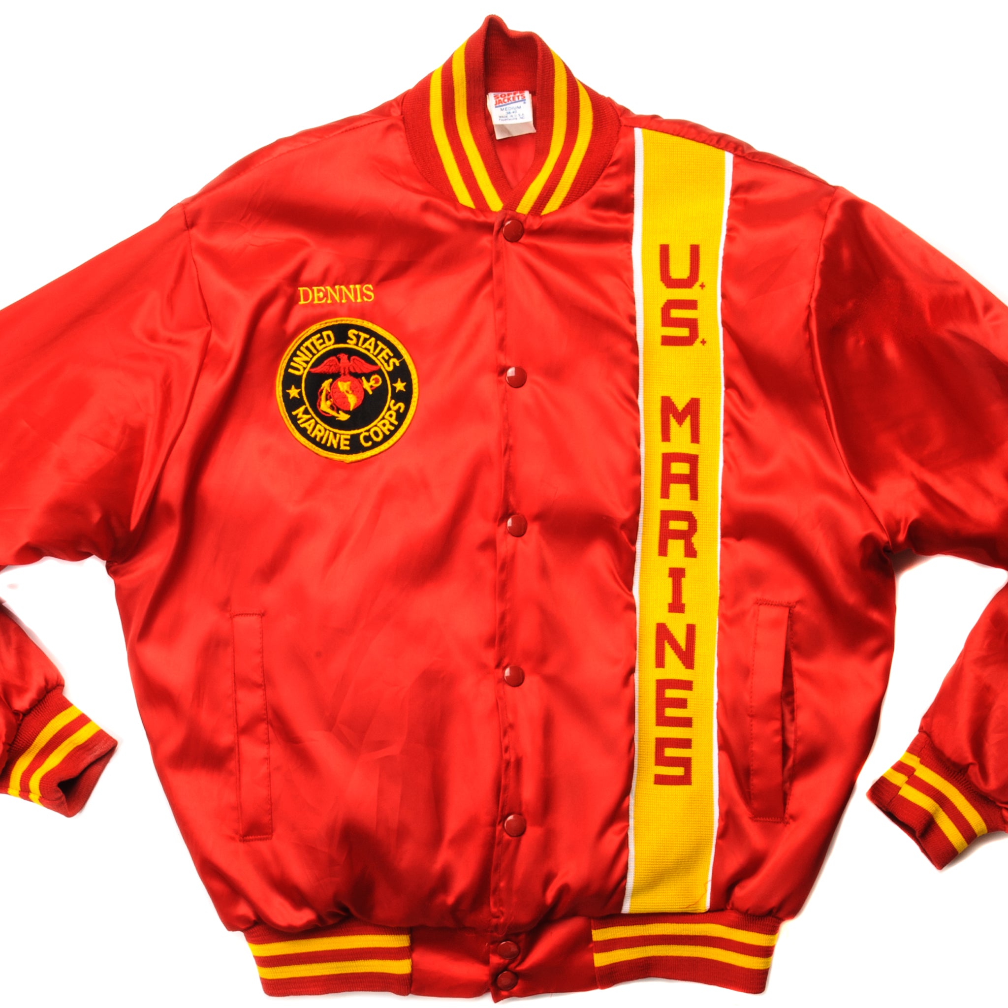 Vintage US Marine Corps Bomber Jacket - Medium Size | Authentic Military Souvenir Jacket for Men | Perfect for Veterans Day, Military Events & Casual Wear