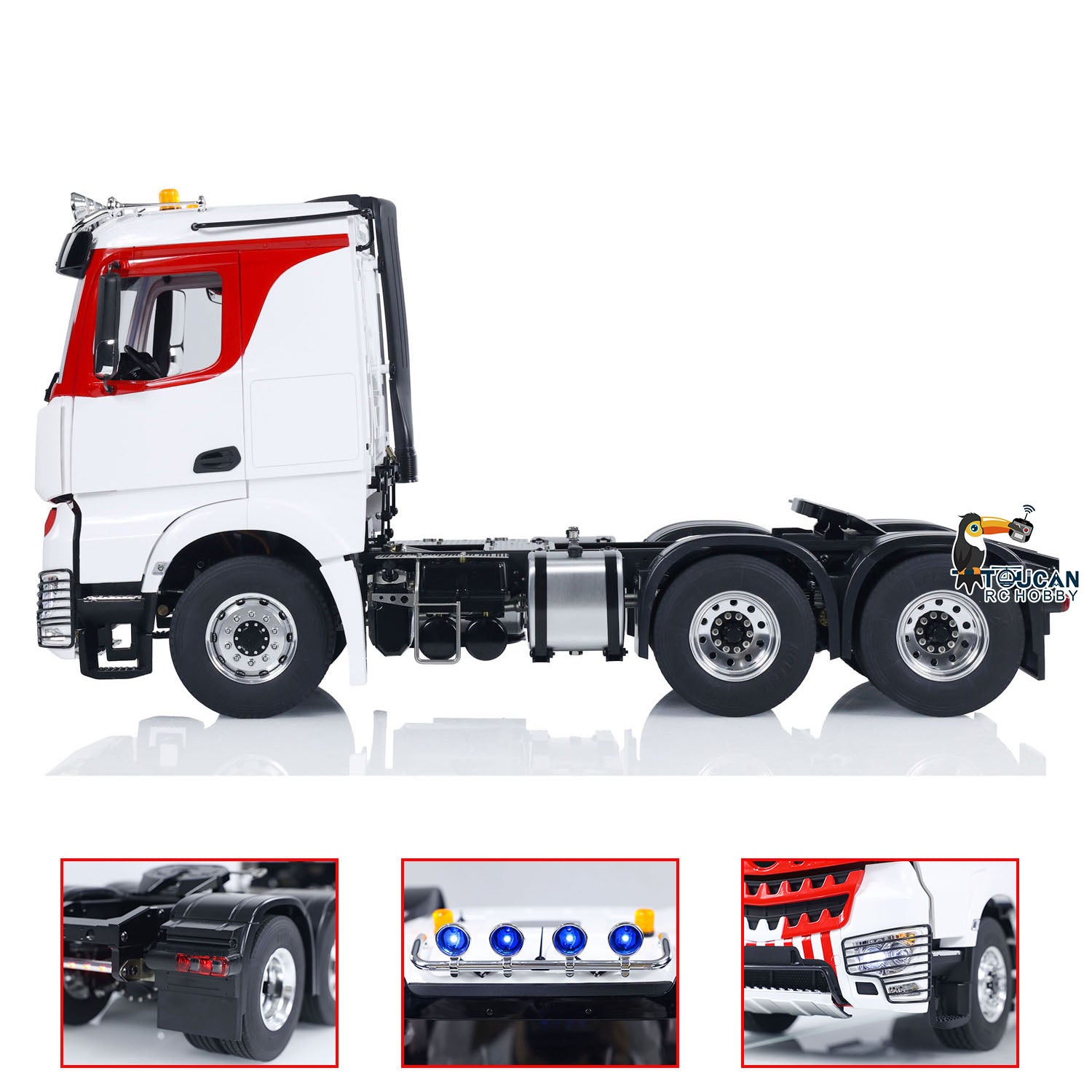 LESU 1/14 Scale 6x6 RC Tractor Truck - Painted Metal Chassis, 2-Speed Gearbox, Light & Sound System (PNP/RTR) - Remote Control Car for Off-Road Adventure & Collection