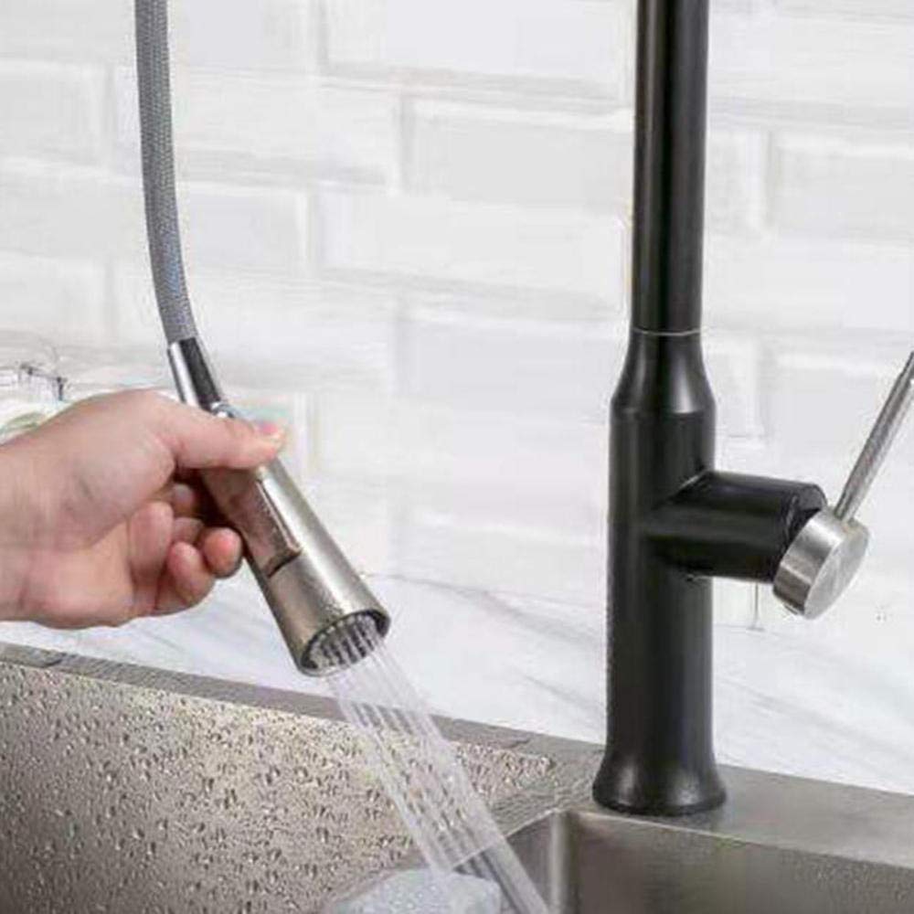Stainless Steel Pull Down Sprayer Kitchen Faucet - Black Matte Finish with Hot/Cold Water Control & 360° Swivel Spout for Modern Home Kitchen Sink | Perfect for Washing Dishes, Filling Pots & Cleaning Vegetables