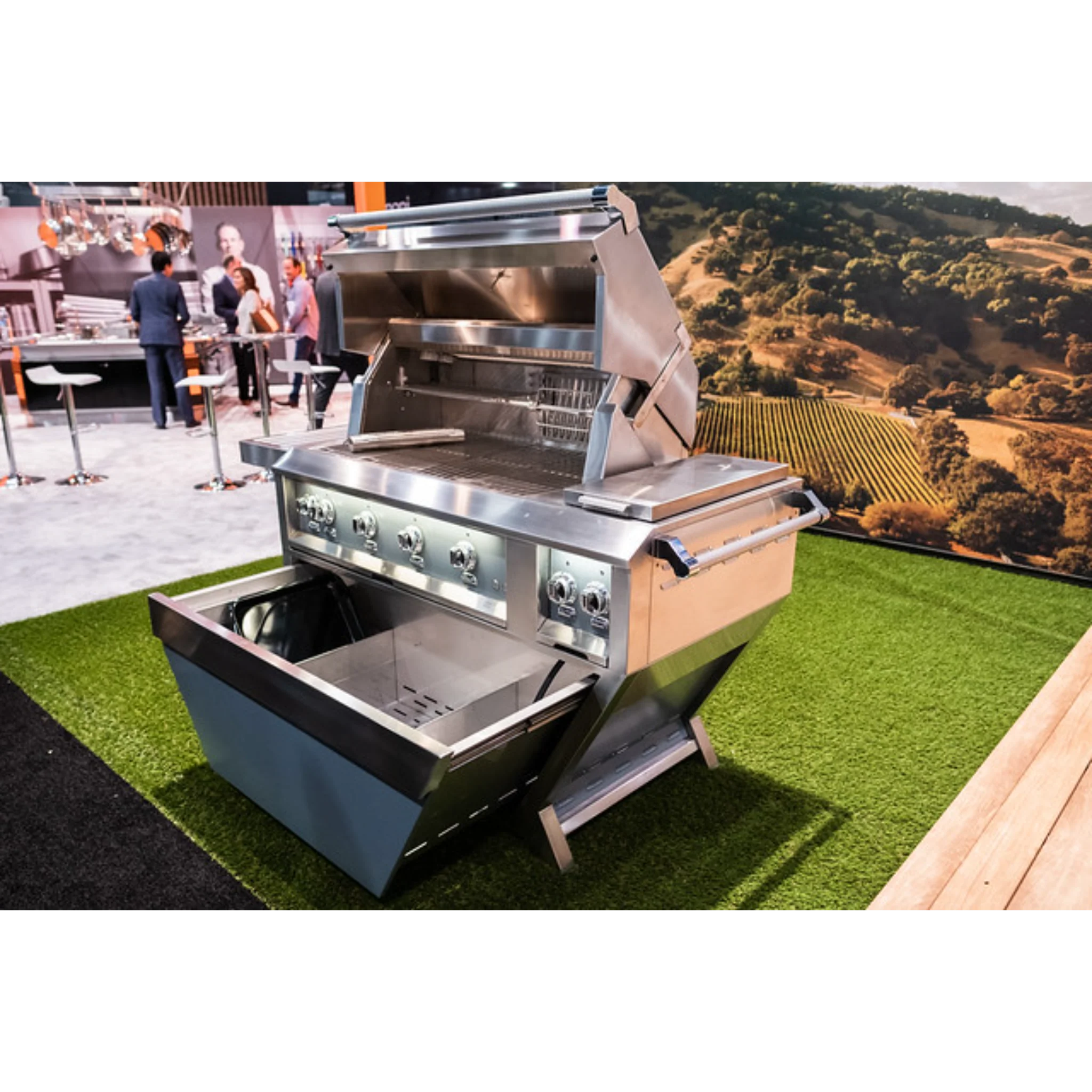 Hestan 42-Inch Deluxe Freestanding Gas Grill with Double Side Burner - Outdoor BBQ Grill for Backyard, Patio & Garden Cooking