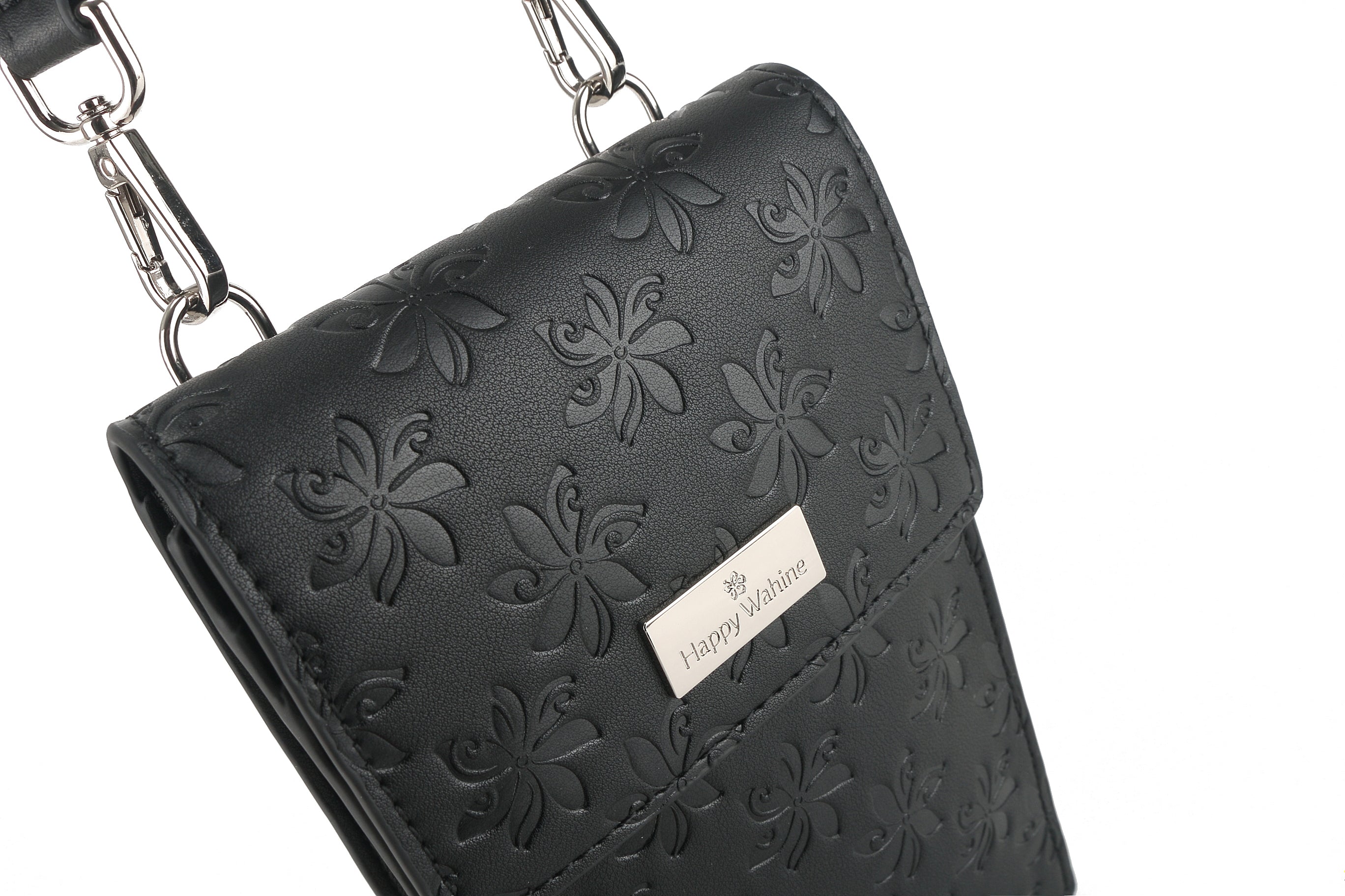 Anna Tiare Embossed Black Crossbody Bag - Stylish Leather Shoulder Purse for Women, Perfect for Work, Travel & Everyday Use