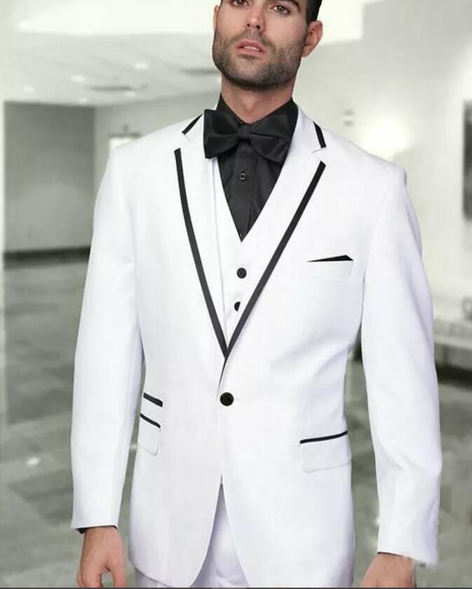 Elegant White Wedding Tuxedo Suit for Men - Groom Formal Attire with Jacket, Vest & Pants (CS4920) | Perfect for Weddings, Proms, Black Tie Events & Special Occasions