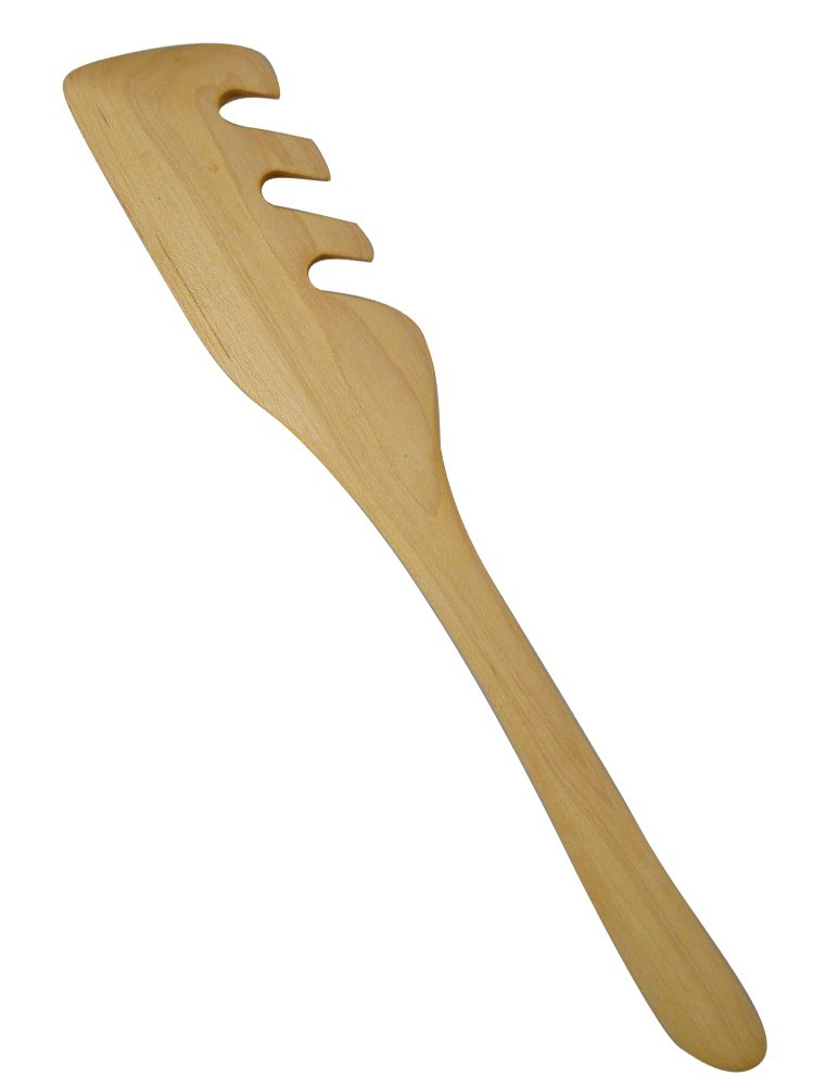 American Made 12-inch Natural Hard Maple Wood Pasta Spatula for Cooking, Serving, and Perfectly Lifting Pasta