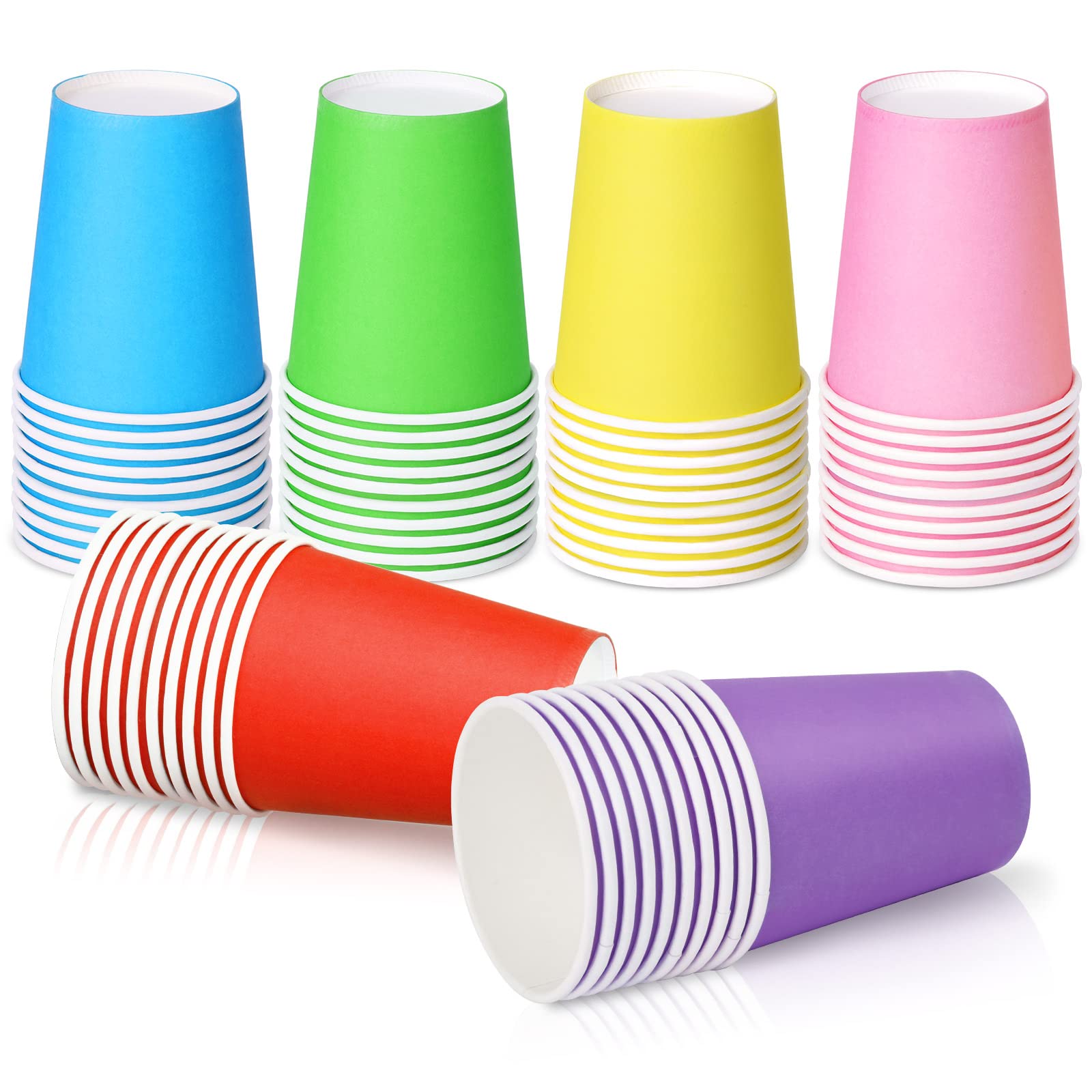 NUZEKY Disposable Paper Party Cups - 60 Pack 9oz Colorful Drinking Cups for DIY, Holiday, Wedding & Birthday Parties - Bulk Pack of 6 Vibrant Colors - Perfect for Celebrations, BBQs, and Family Gatherings