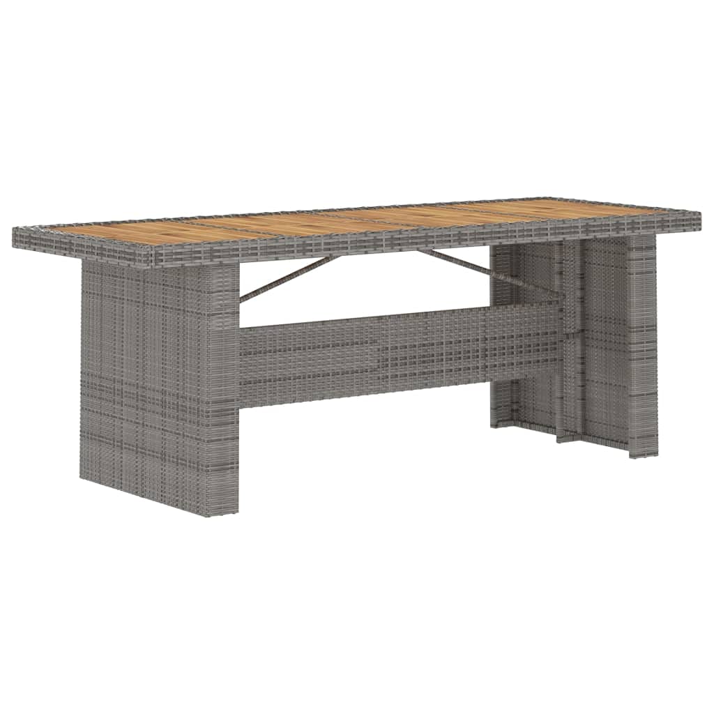 9-Piece Gray Poly Rattan Outdoor Dining Set with Cushions - Patio Furniture Set with Table & Armchairs for Garden, Backyard, and Poolside Relaxation