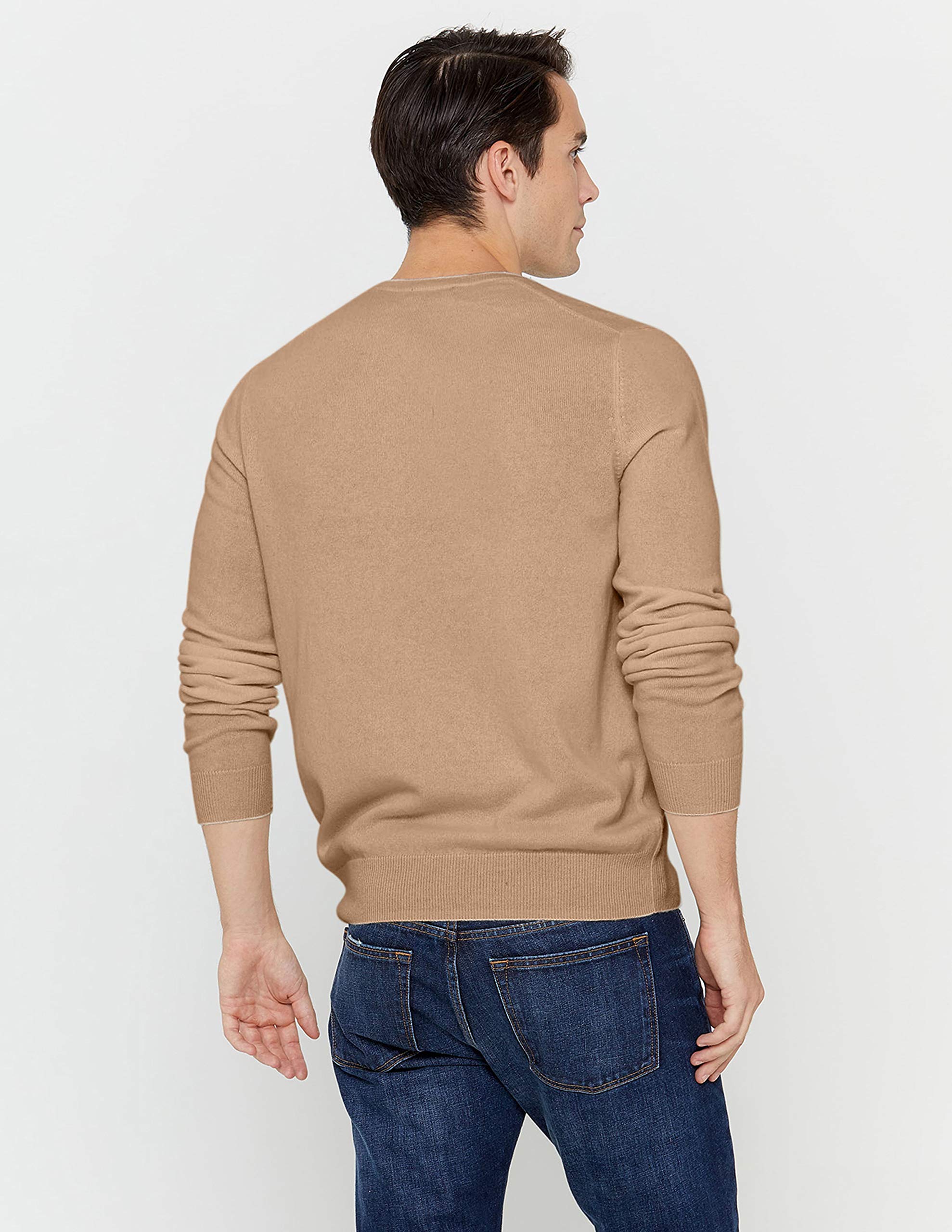 100% Pure Cashmere Men's V-Neck Sweater - Soft Long Sleeve Pullover Jumper for Winter & Fall | Office, Date Night & Casual Wear