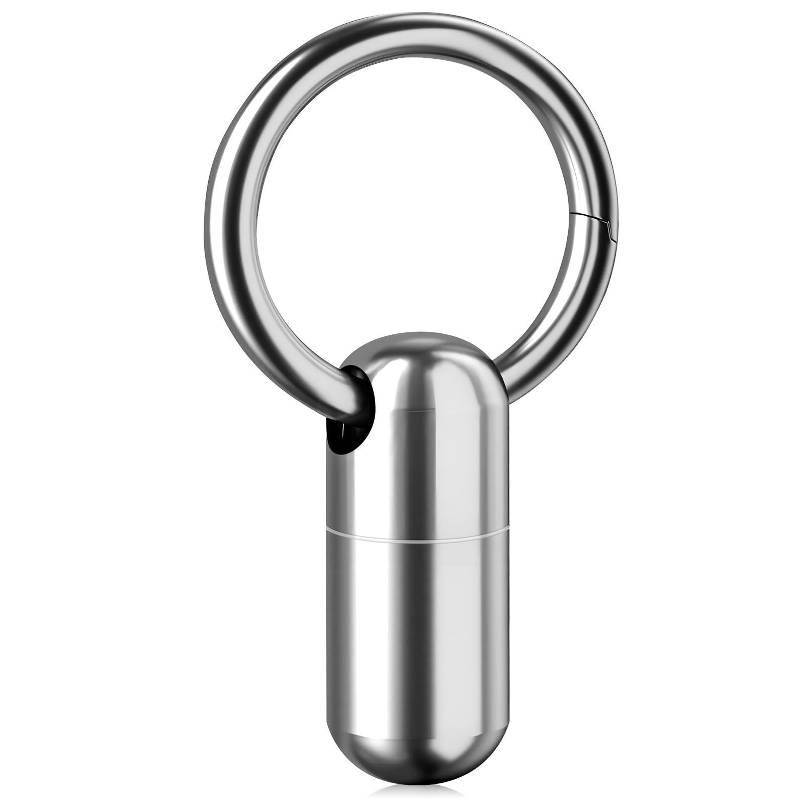 2-Be-Best Mini Titanium Alloy Pill Holder with Keychain - Waterproof Portable Pill Case for Travel, Outdoor & Daily Use - Compact Single Pill Box Container - Perfect Gift for Medication Storage on the Go