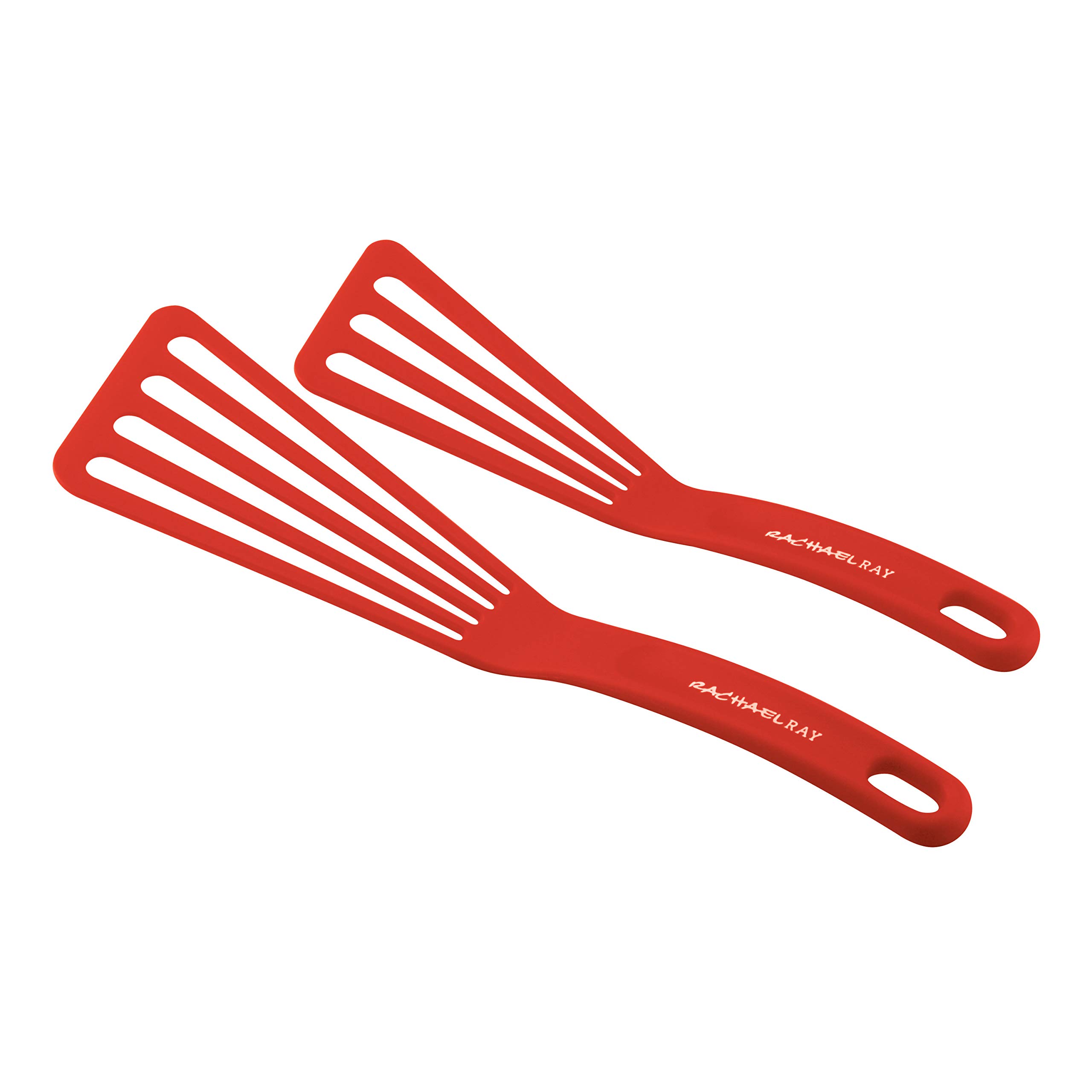 Rachael Ray Cucina Nonstick Bakeware Set - 10-Piece Non-Stick Baking Sheets, Cake Pan, Muffin & Bread Pan in Latte Brown with Red Grips + 2-Piece Red Nylon Cooking Utensils | Perfect for Baking Cookies, Cakes, Bread & More | Ideal for Home Bakers & Professional Kitchens