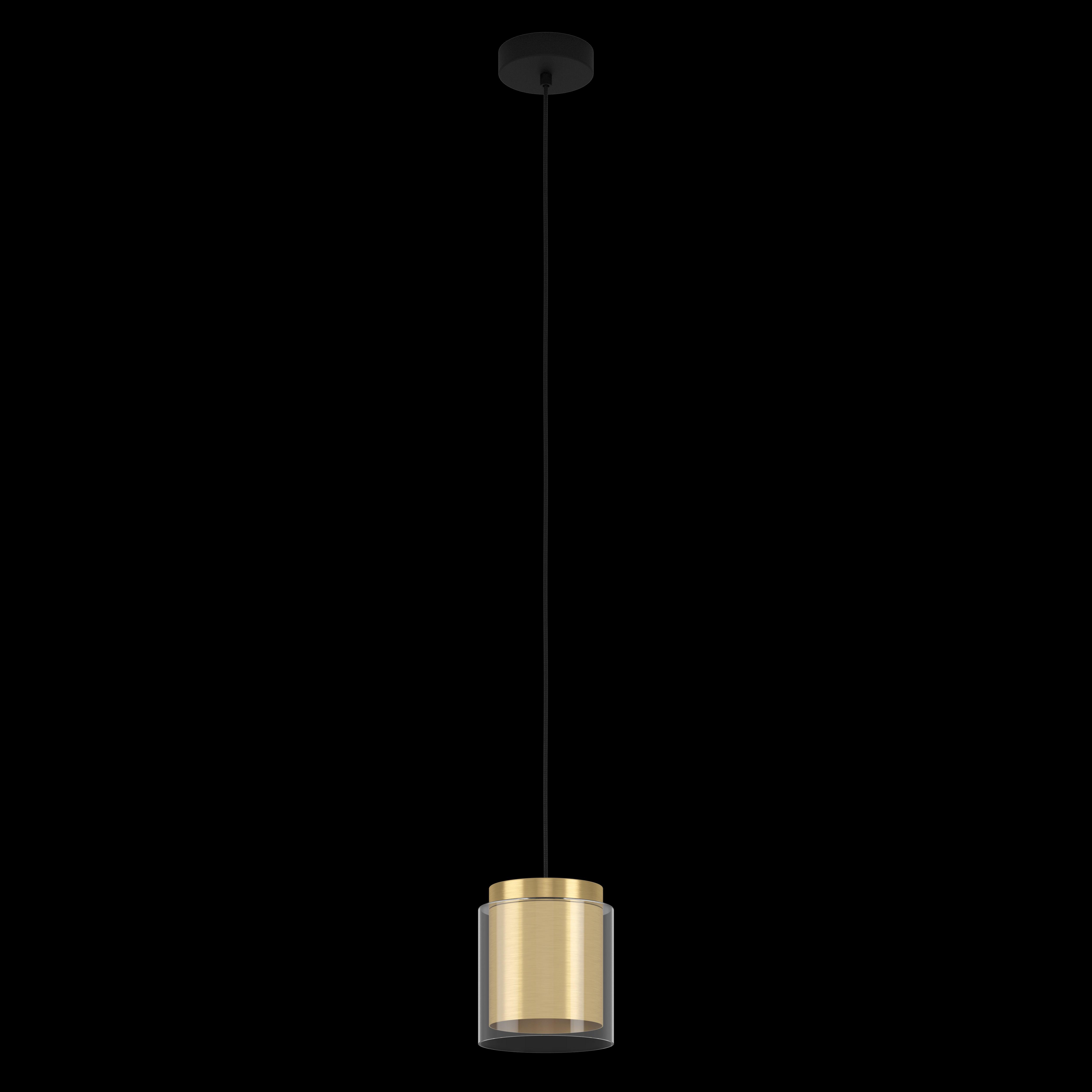 Eglo Lagunitas Modern Cylindrical Glass & Brass Ceiling Light Pendant - Elegant Dining Room, Kitchen Island or Bedroom Lighting Fixture