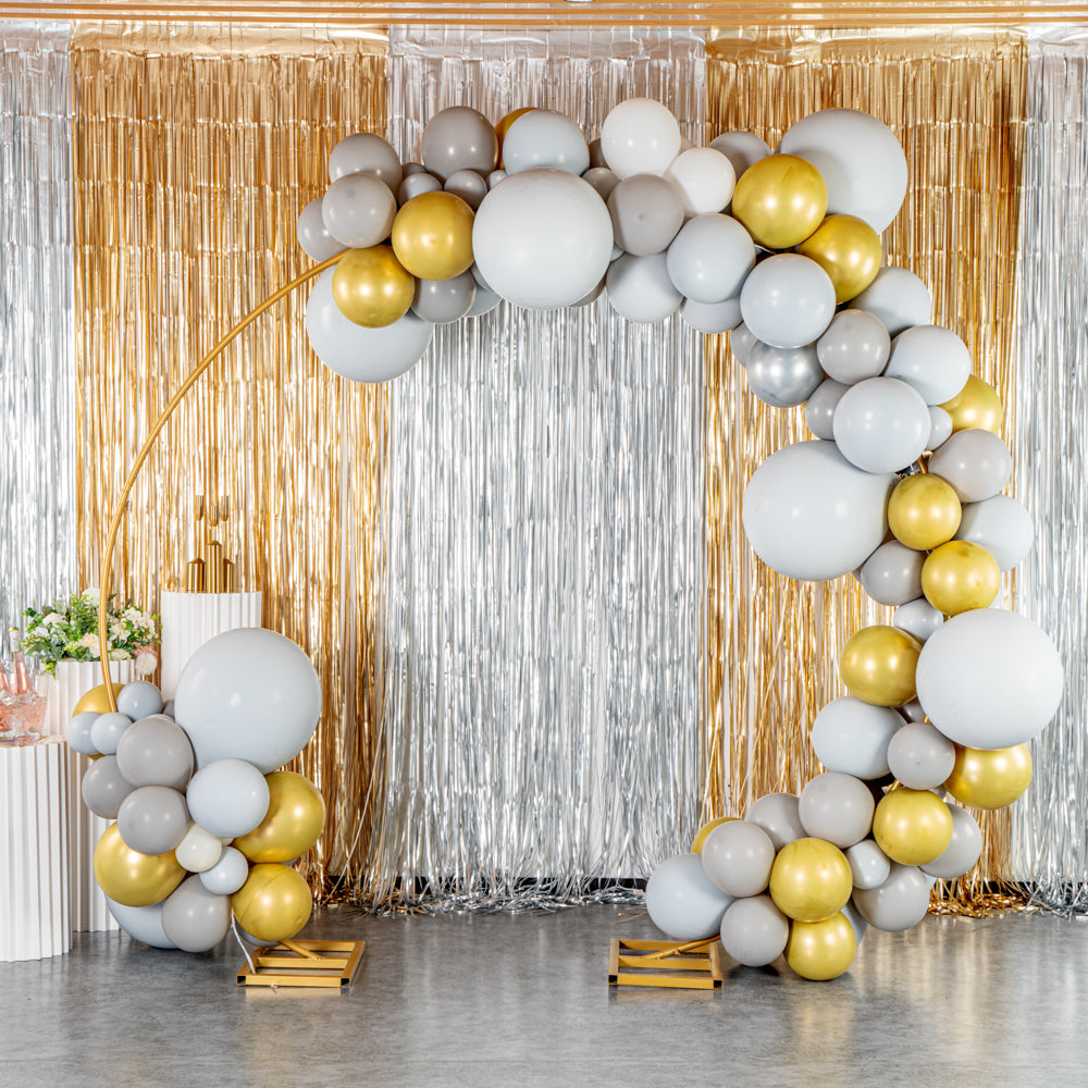 Balloonify Gray, White & Gold Balloon Arch Garland Kit - 121 Pieces Party Decor for Weddings, Birthdays & Baby Showers