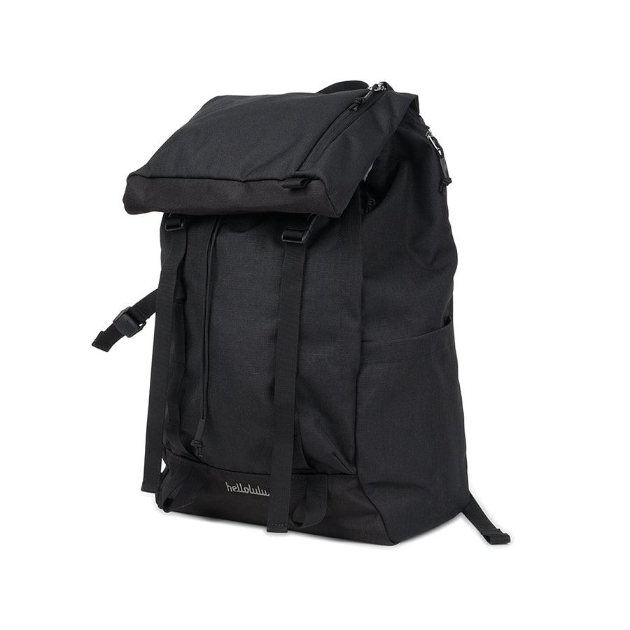 HELLOLULU Gio Utility Flap Backpack - Large Size in Charcoal Black | Stylish Durable Travel Backpack for Work, School & Outdoor Adventures