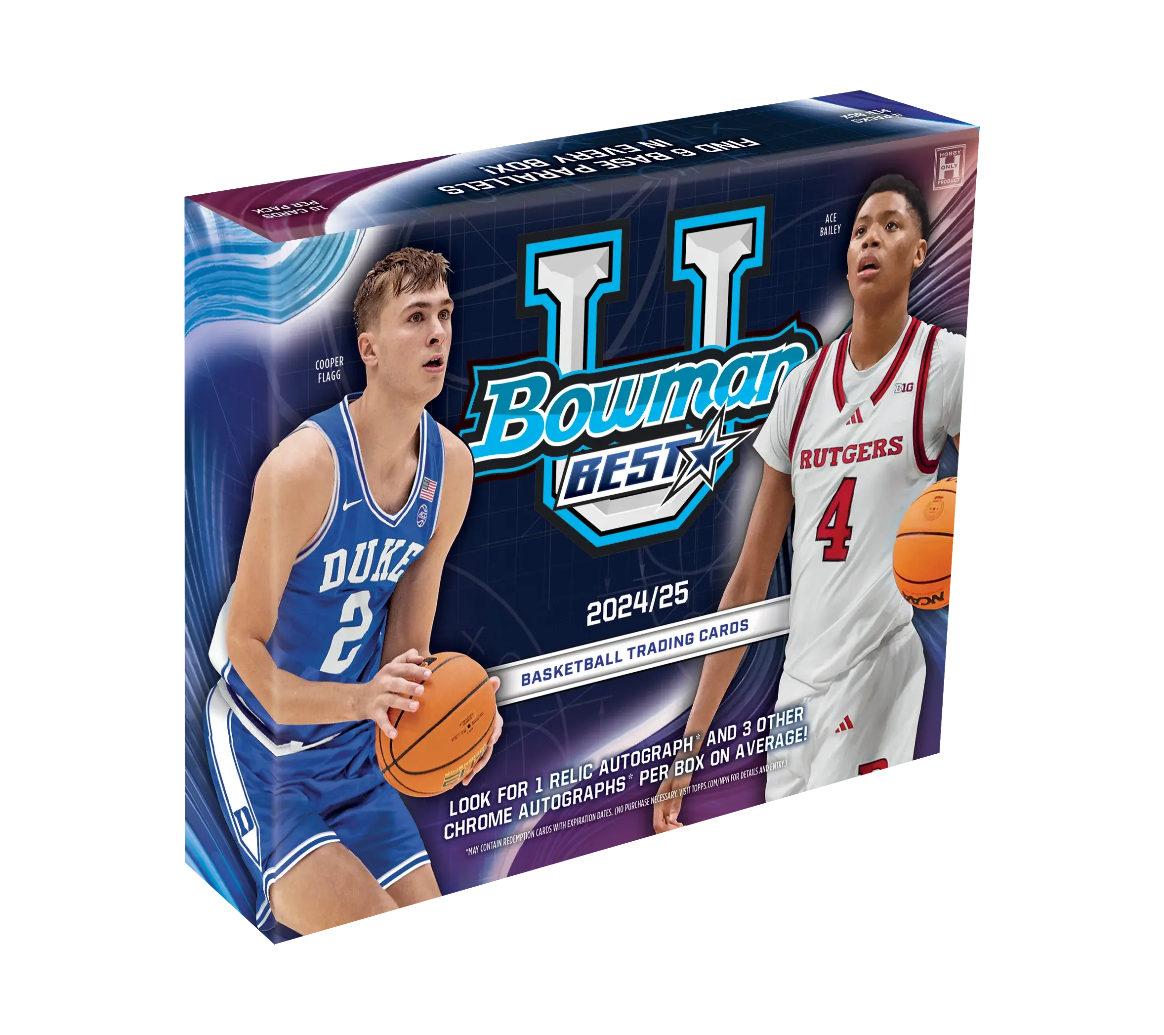 2024-2025 Bowman University Best Basketball Hobby Box - 24 Packs with Autograph & Memorabilia Cards - Collectible NCAA Trading Cards for Sports Fans & Card Investors - Perfect for Trading, Collecting, and Displaying in Man Caves or Sports Rooms