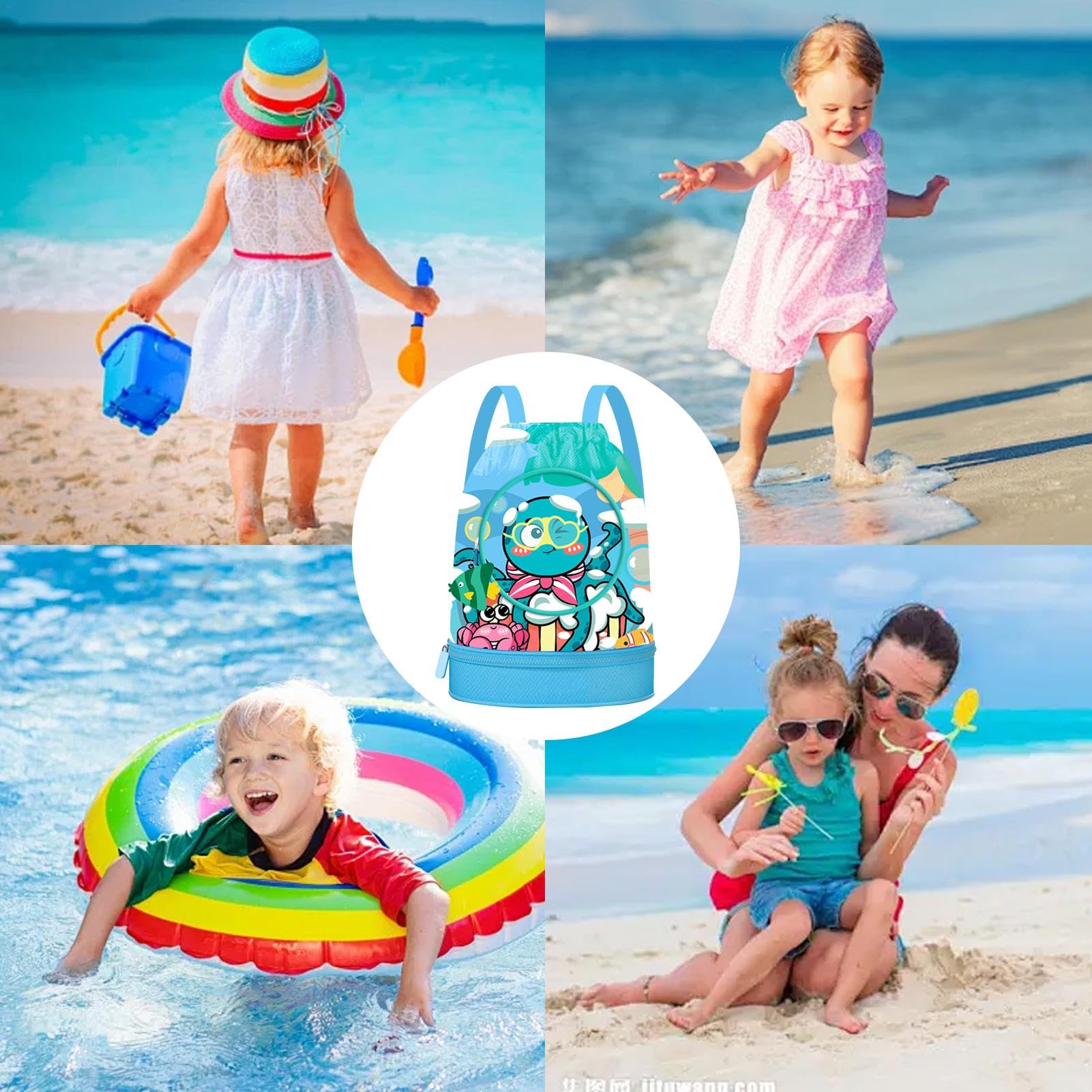 Kids Drawstring Backpack - Lightweight Gym Sack for Swimming, Sports & Travel | Water-Resistant Shoulder Bag for Toddlers & Children - Perfect for Pool, Beach, School & Outdoor Activities