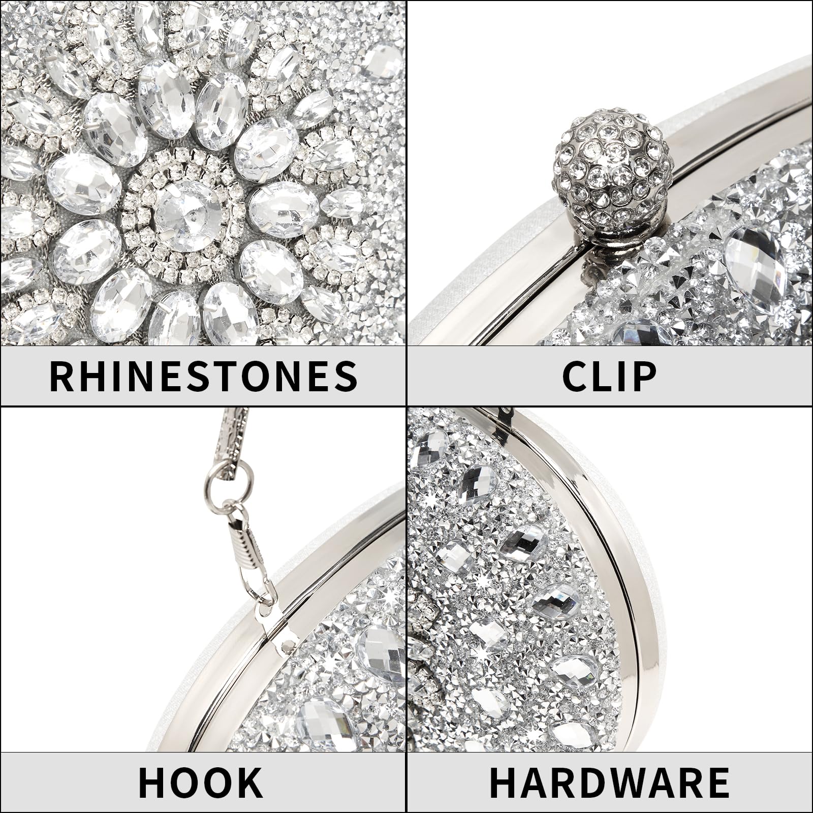 Sparkly Rhinestone Clutch Purse for Women - Luxury Evening Handbag with Crystal Embellishments | Perfect for Parties, Weddings & Formal Events
