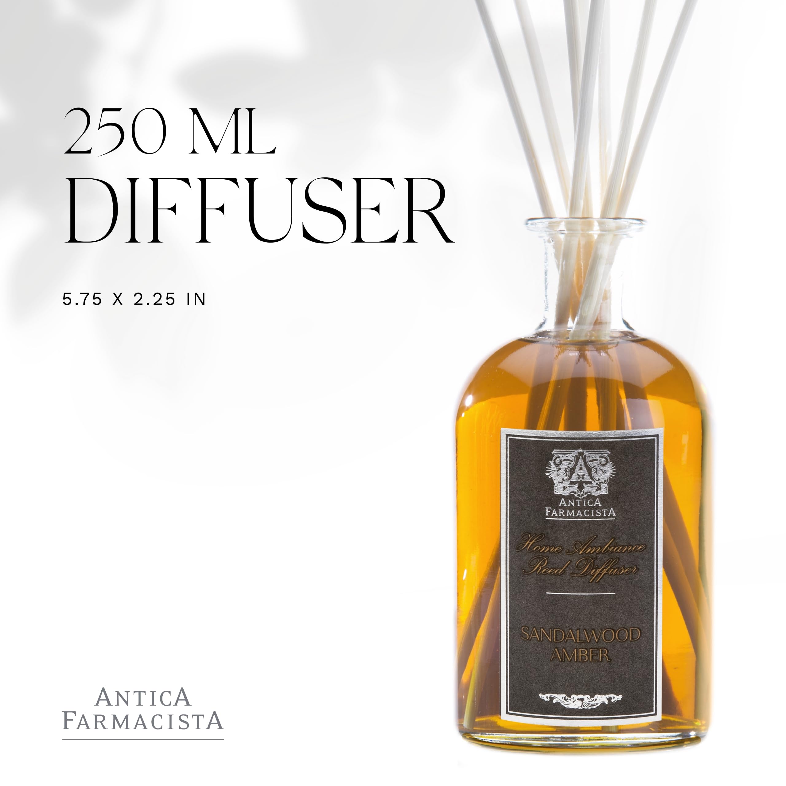 Antica Farmacista Premium Home Ambiance Essential Oil Diffuser - Sandalwood Amber Scent, 8.45 Fl Oz for Aromatherapy, Relaxation & Home Decor