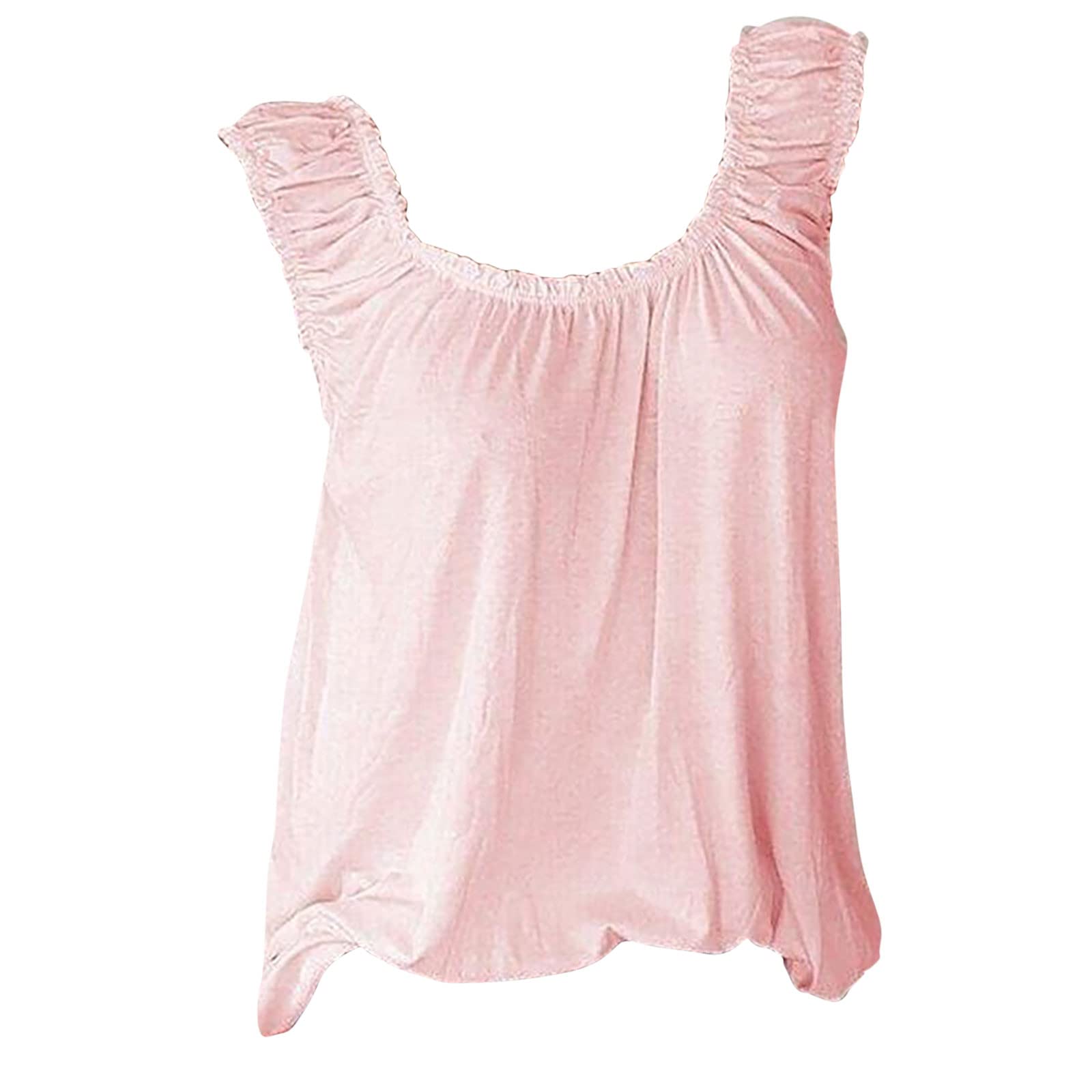 Women's Summer Casual Sleeveless Square Neck Tank Top - Loose Fit Solid Color Pullover Blouse | Perfect for Beach Outings, Vacation Wear & Everyday Comfort