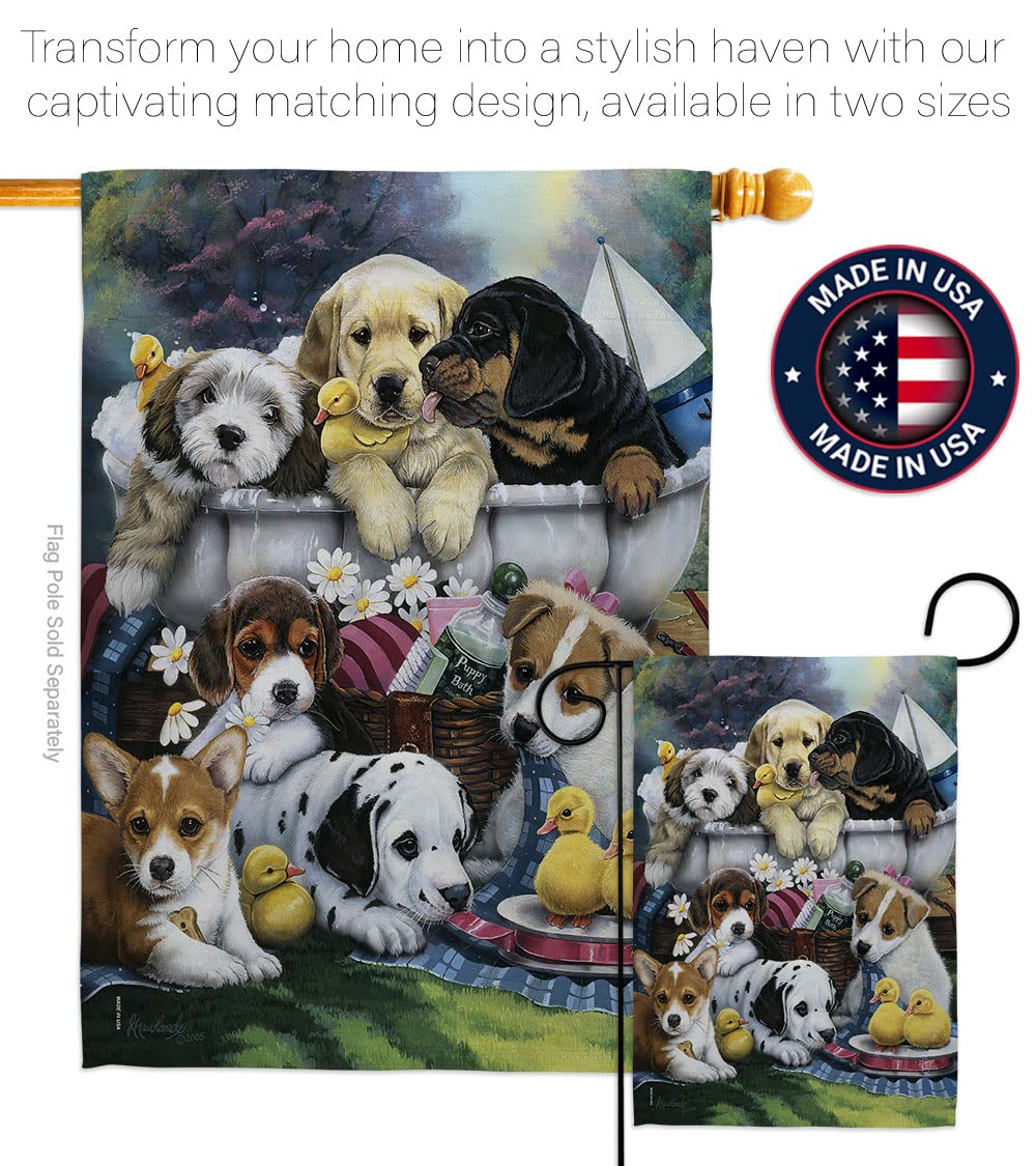 Breeze Decor Dog Garden Flag Set with Stand - Perfect for Pet Lovers & Yard Decor