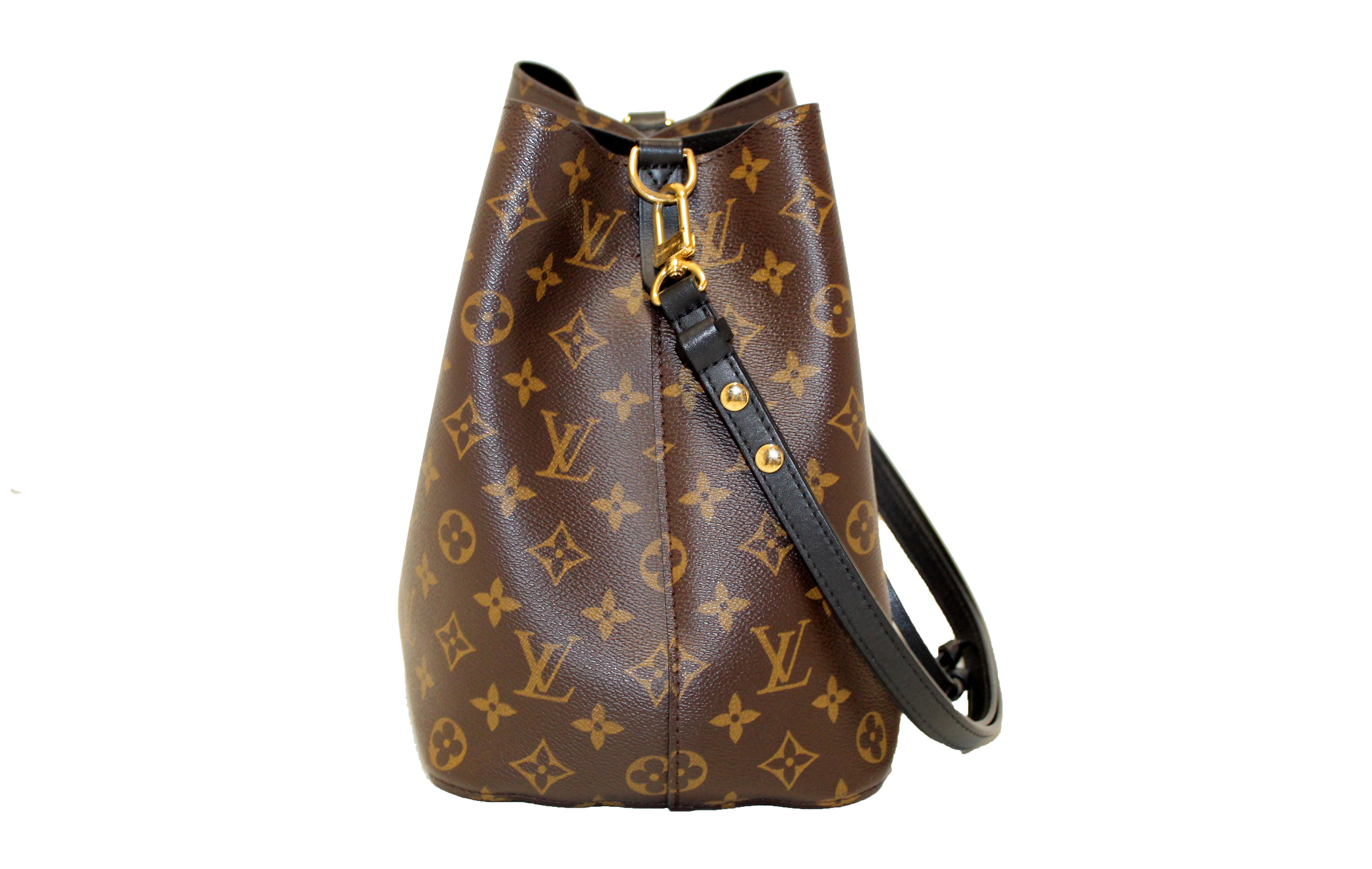 Authentic Louis Vuitton Classic Monogram Black NeoNoe Shoulder Bag for Women - Luxury Designer Handbag for Work, Travel & Everyday Use