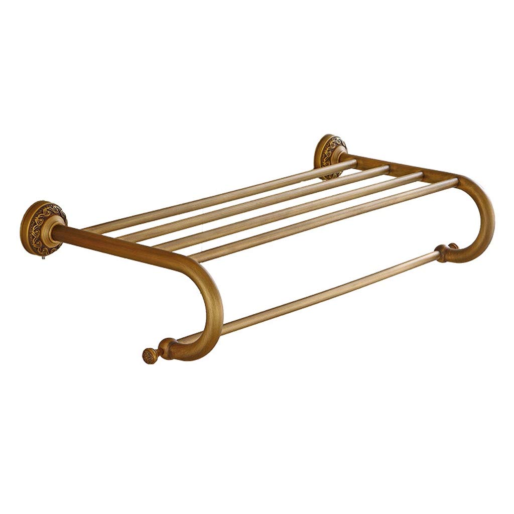 JIAXRACK Wall Mounted Antique Brass Hooks - Heavy Duty Bronze Towel Rack with European Classical Design - Perfect for Bathroom, Bedroom & Entryway Organization