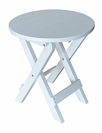 A&L Furniture Poly Coronado 30-Inch Round Folding Bistro Table - Outdoor Patio, Garden, Balcony Dining Set for Small Spaces